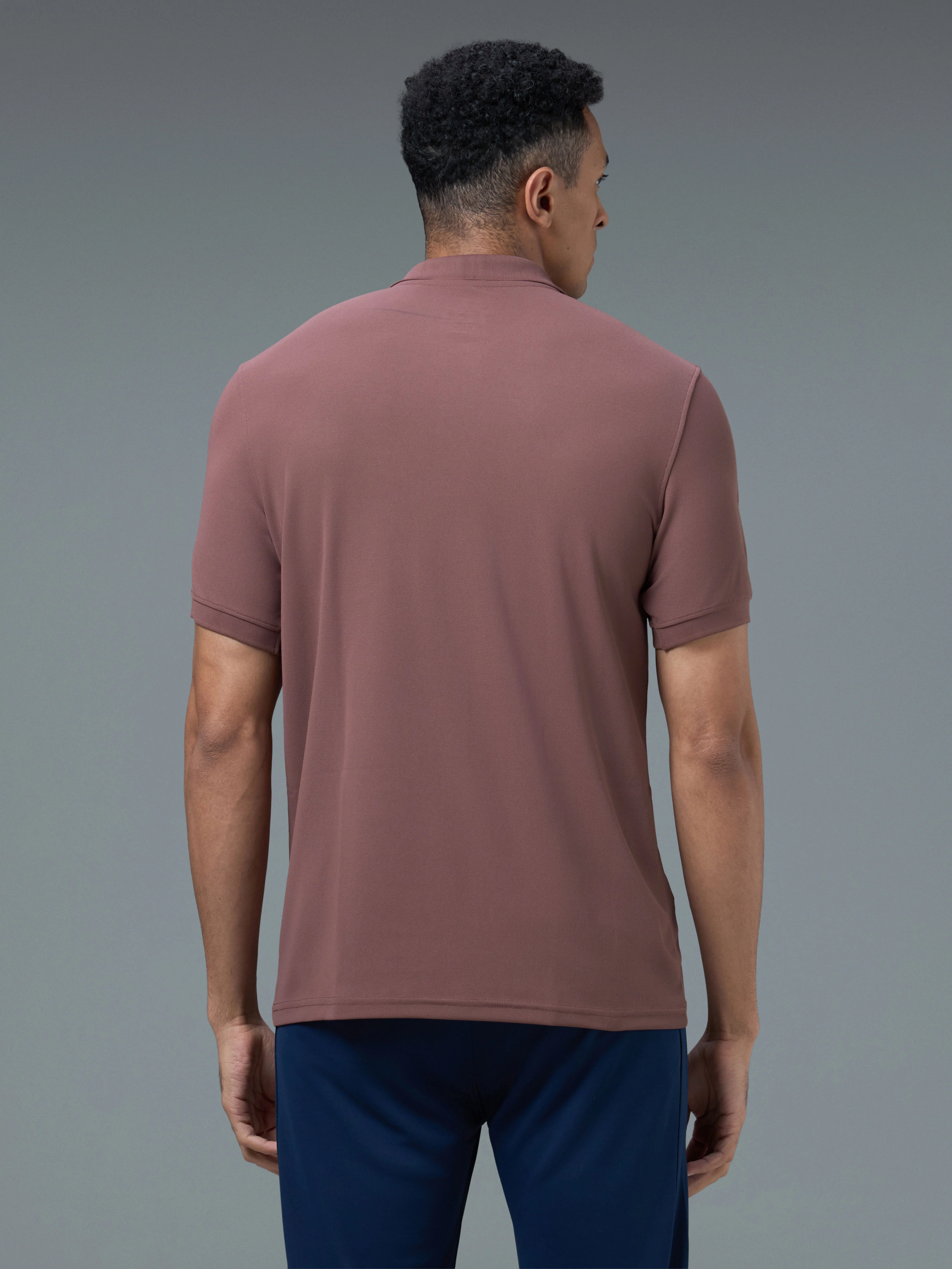 Men Solid Slim Fit Polo T-shirt with MATPIQ - Image 3