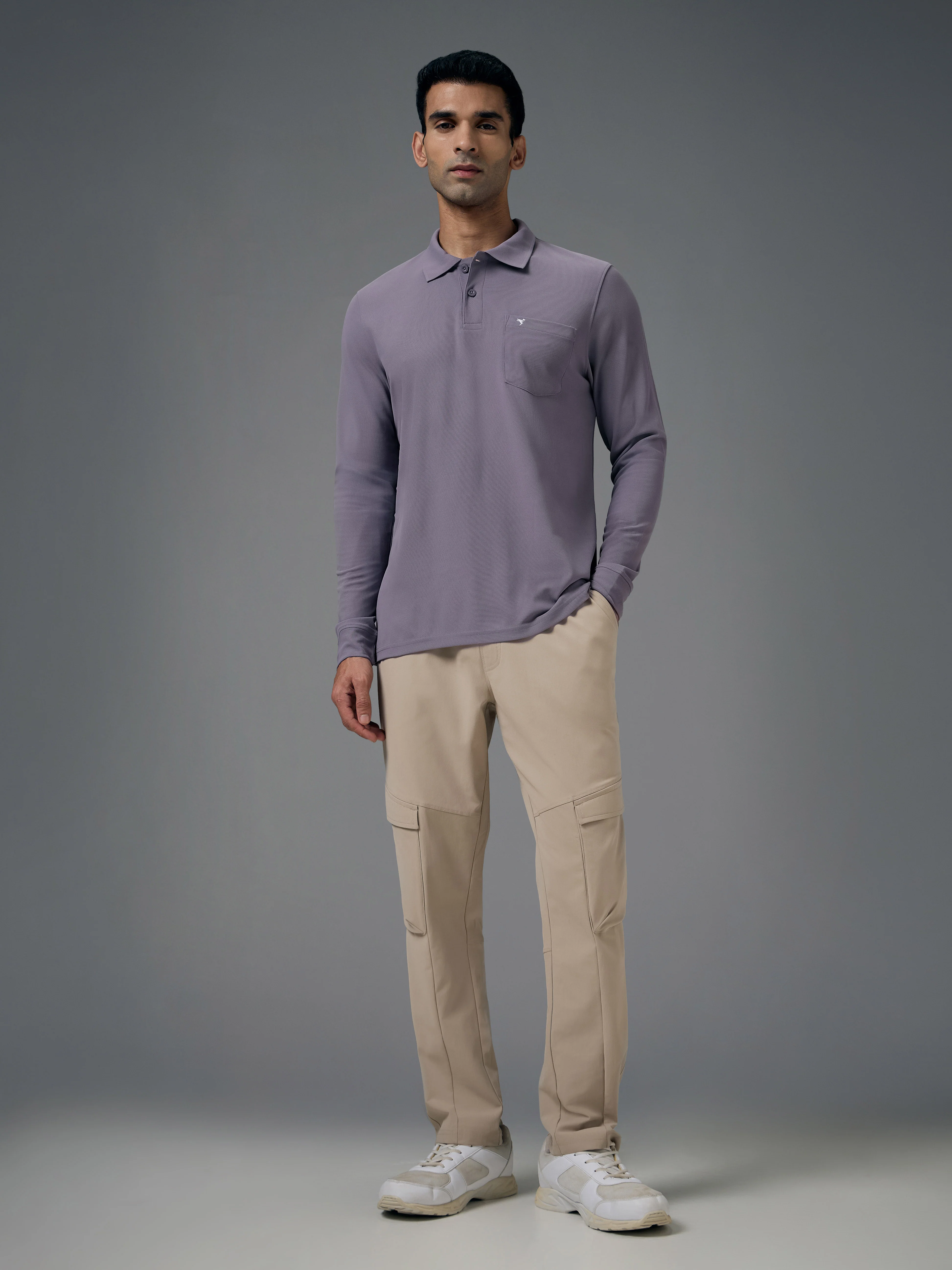 Men Solid Slim Fit Polo T-shirt with MATPIQ - Image 4