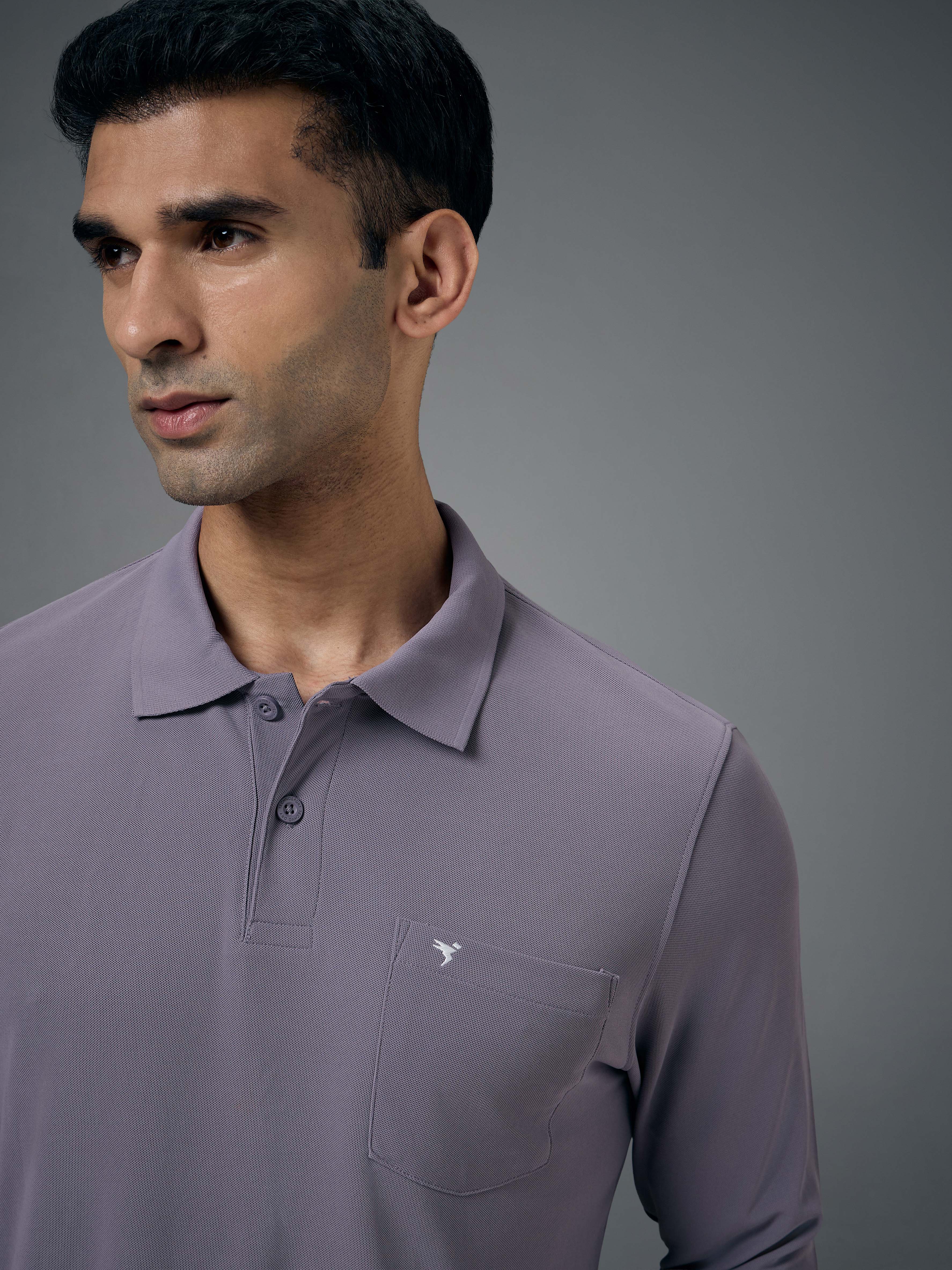 Men Solid Slim Fit Polo T-shirt with MATPIQ - Image 5
