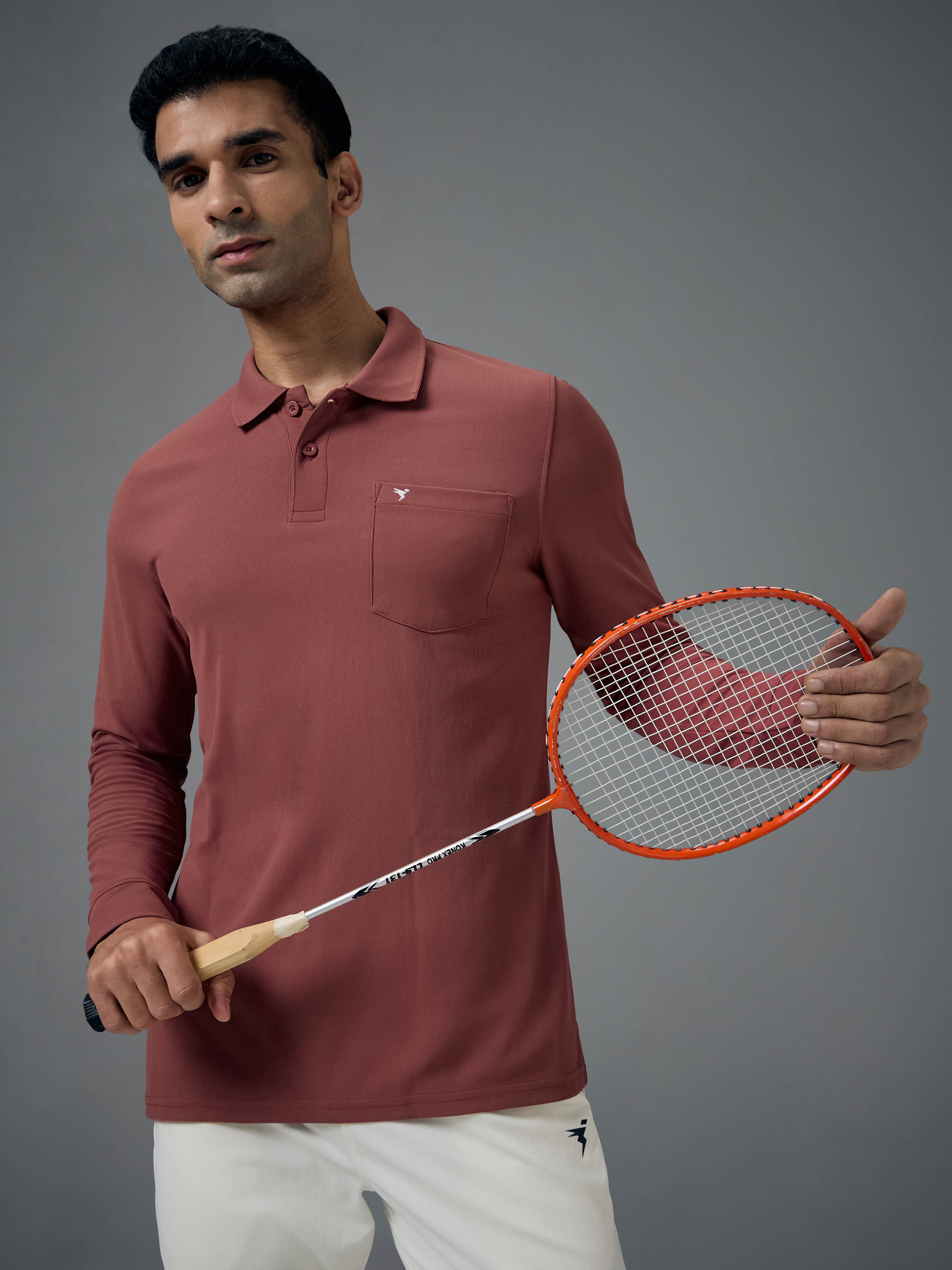 Men Solid Slim Fit Polo T-shirt with MATPIQ