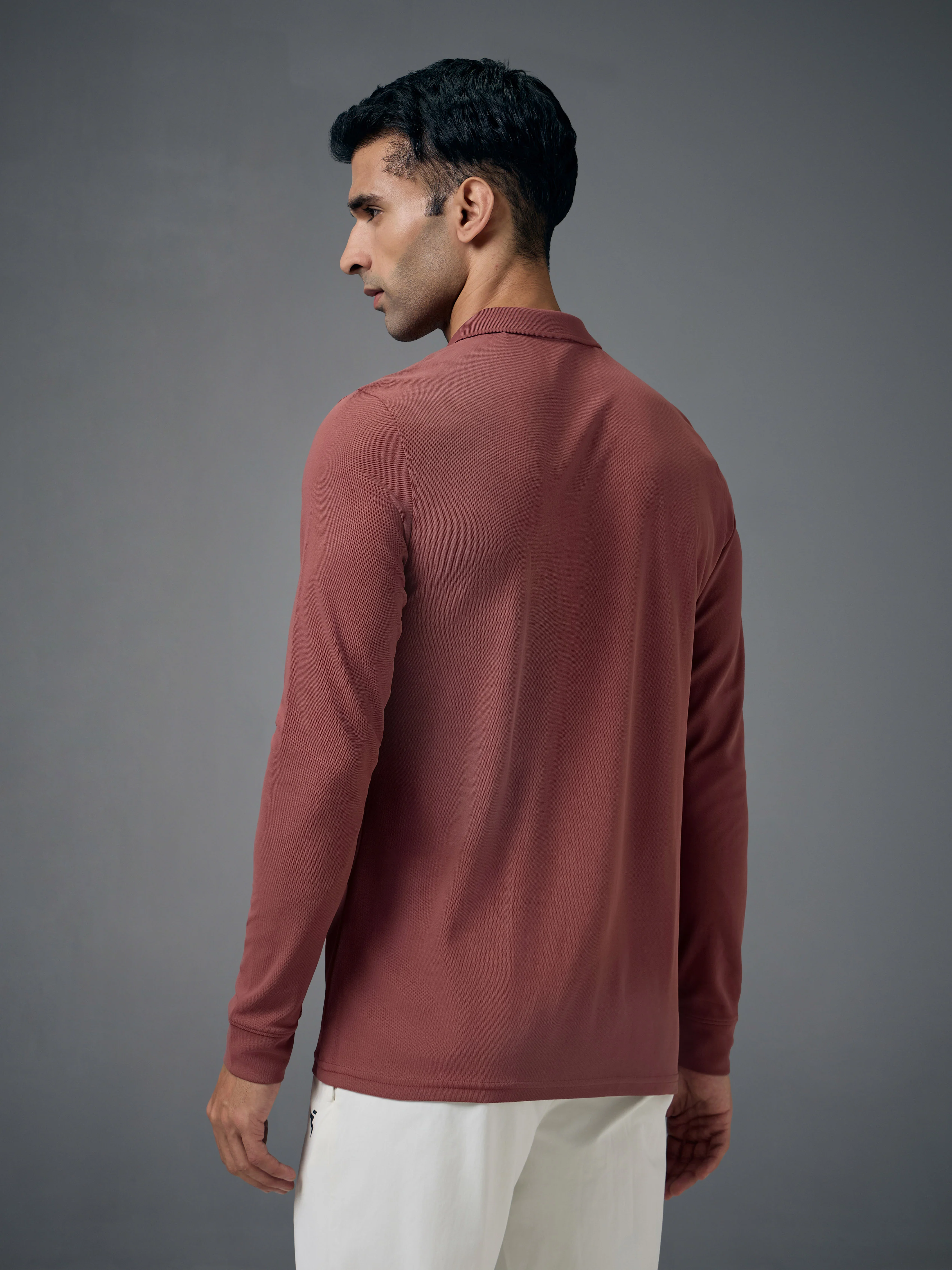 Men Solid Slim Fit Polo T-shirt with MATPIQ - Image 3