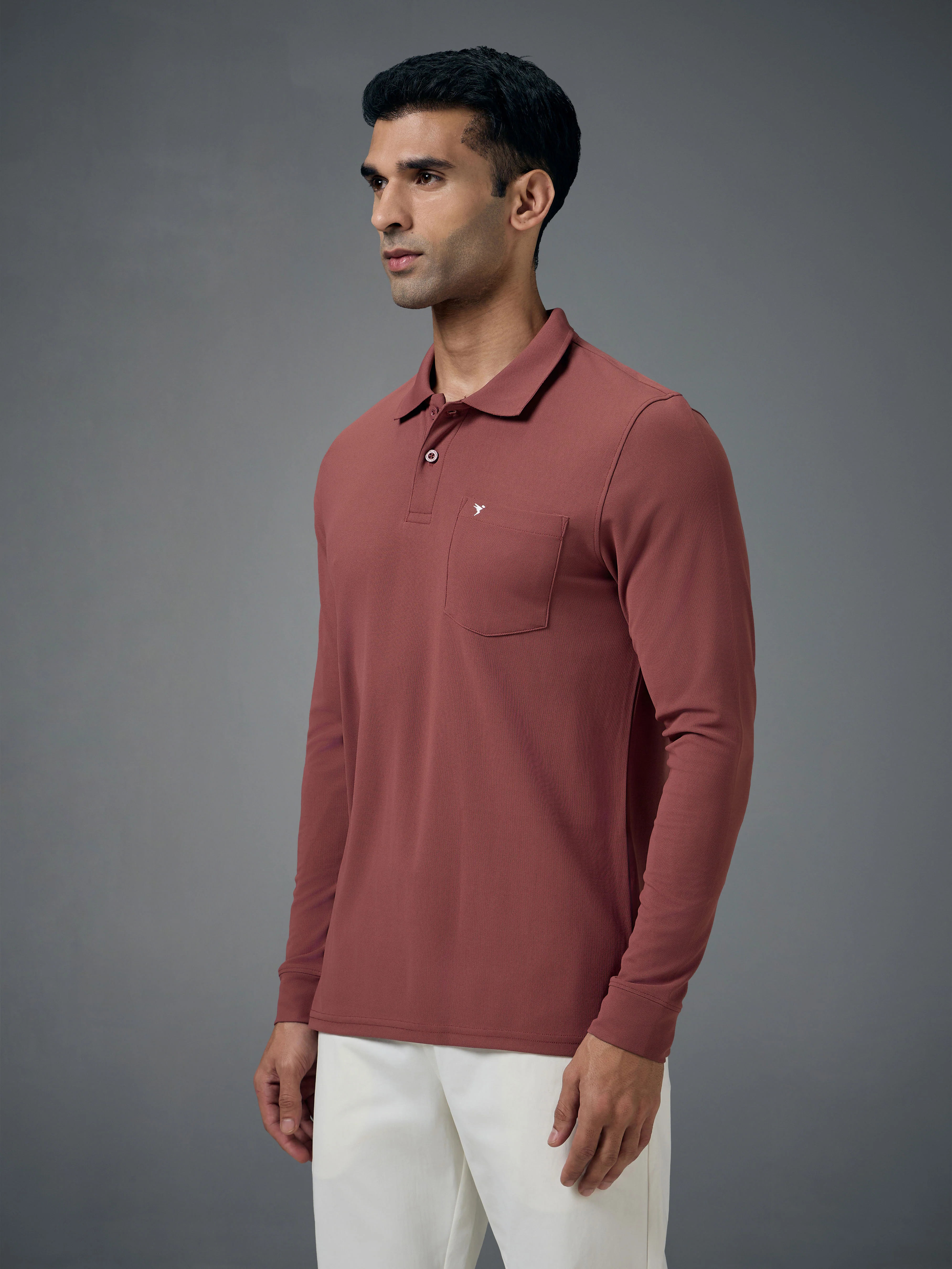 Men Solid Slim Fit Polo T-shirt with MATPIQ - Image 4
