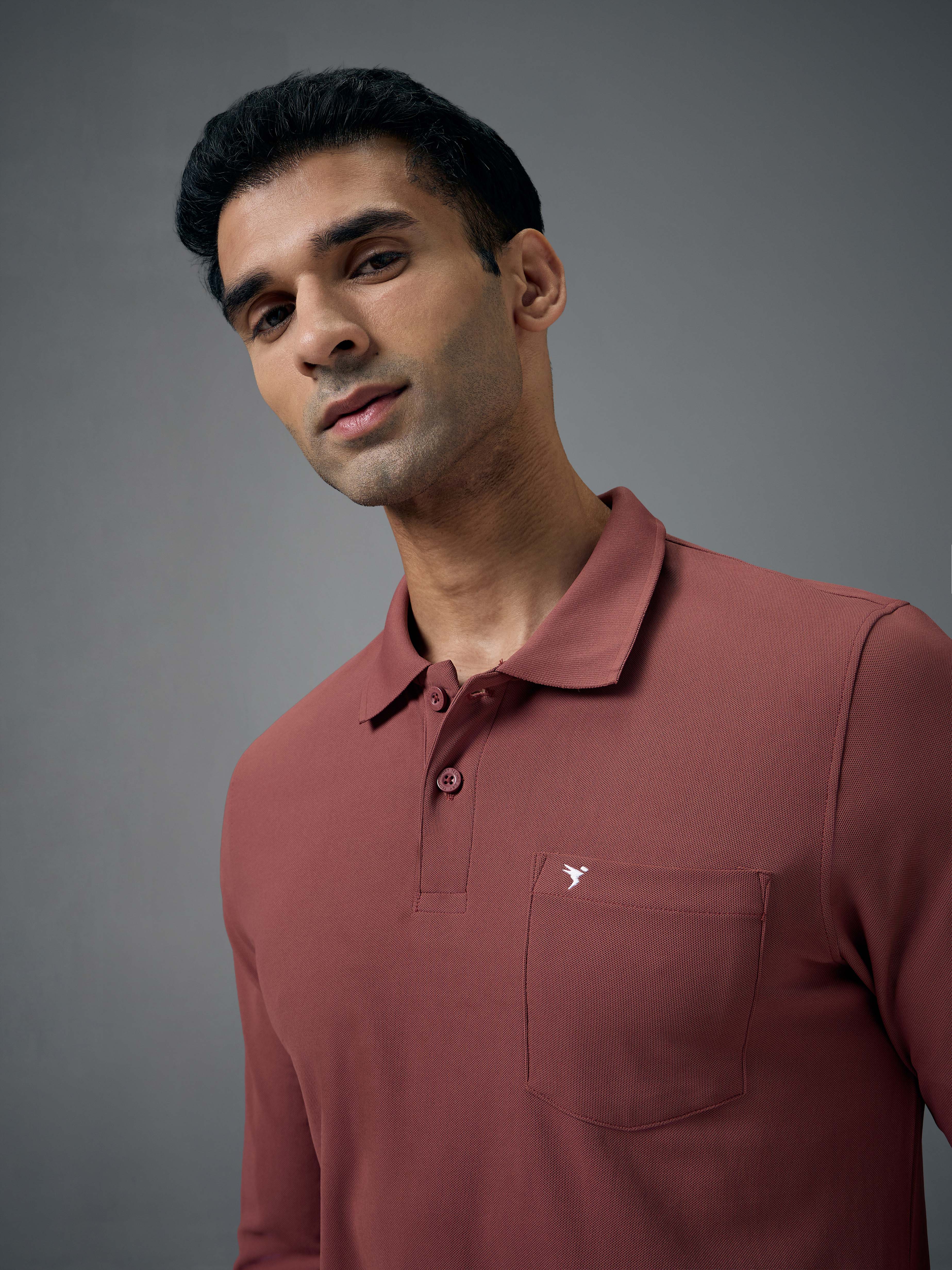 Men Solid Slim Fit Polo T-shirt with MATPIQ - Image 6