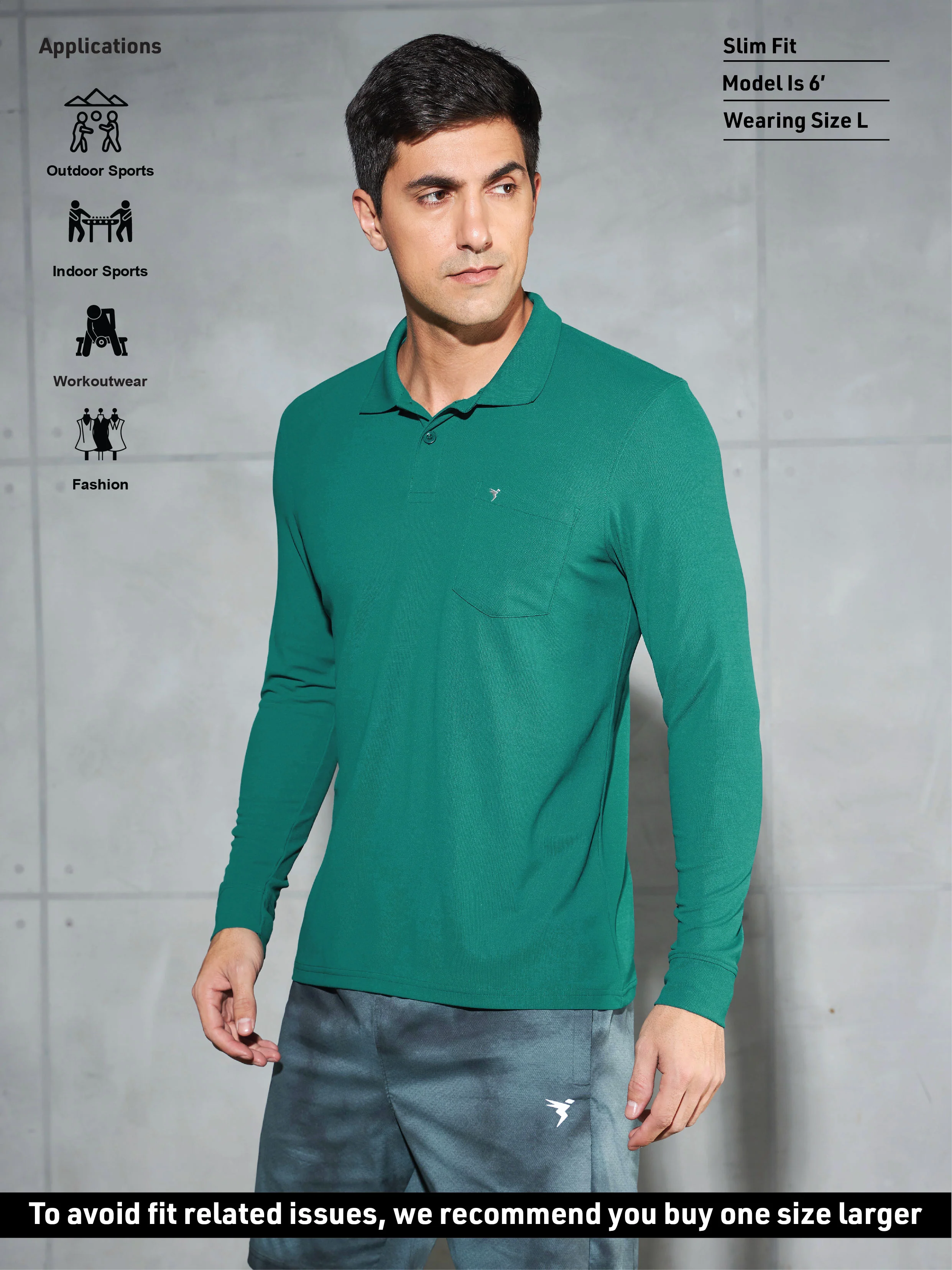 Men Solid Slim Fit Polo T-shirt with MATPIQ - Image 5