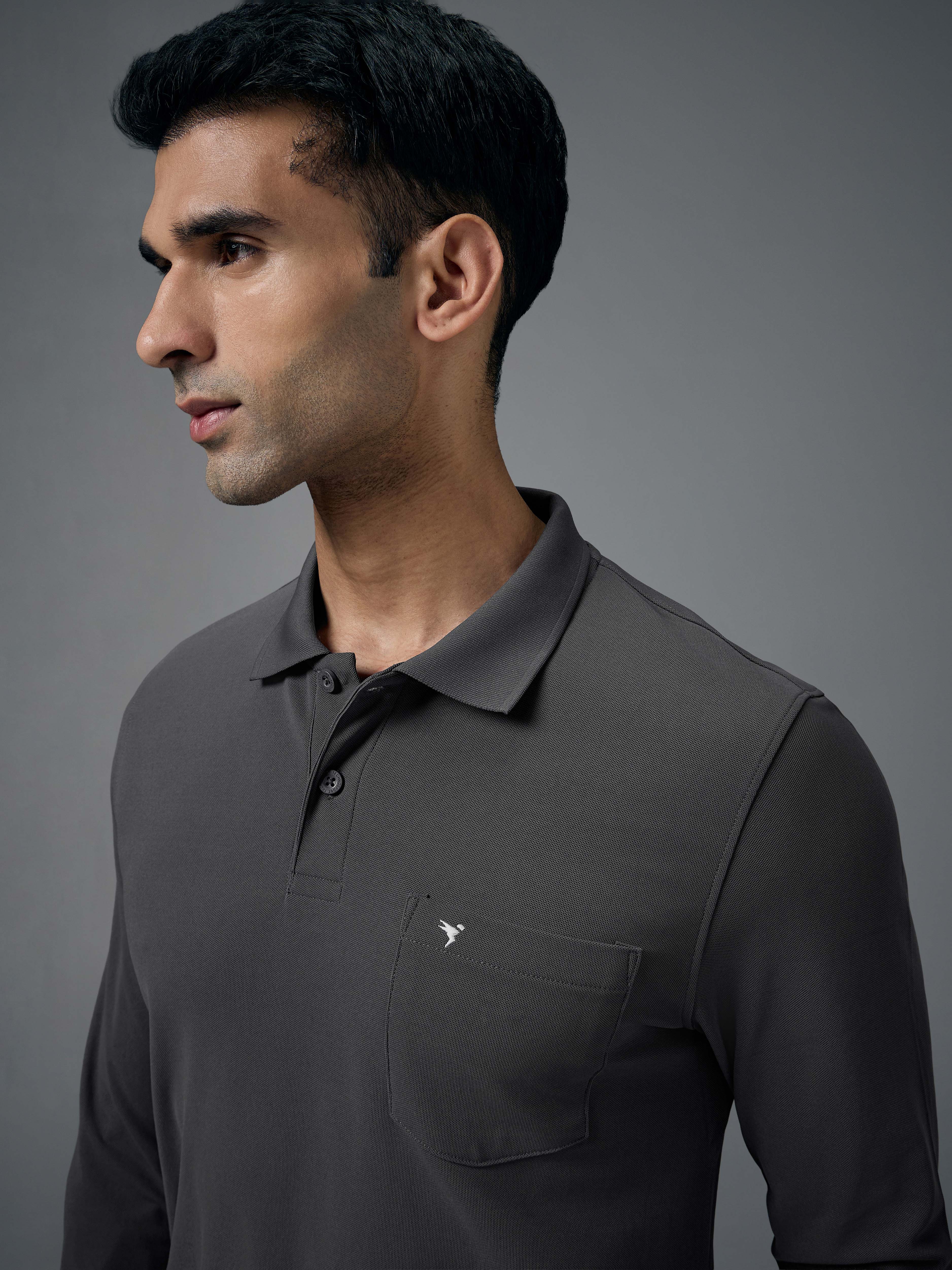 Men Solid Slim Fit Polo T-shirt with MATPIQ - Image 6