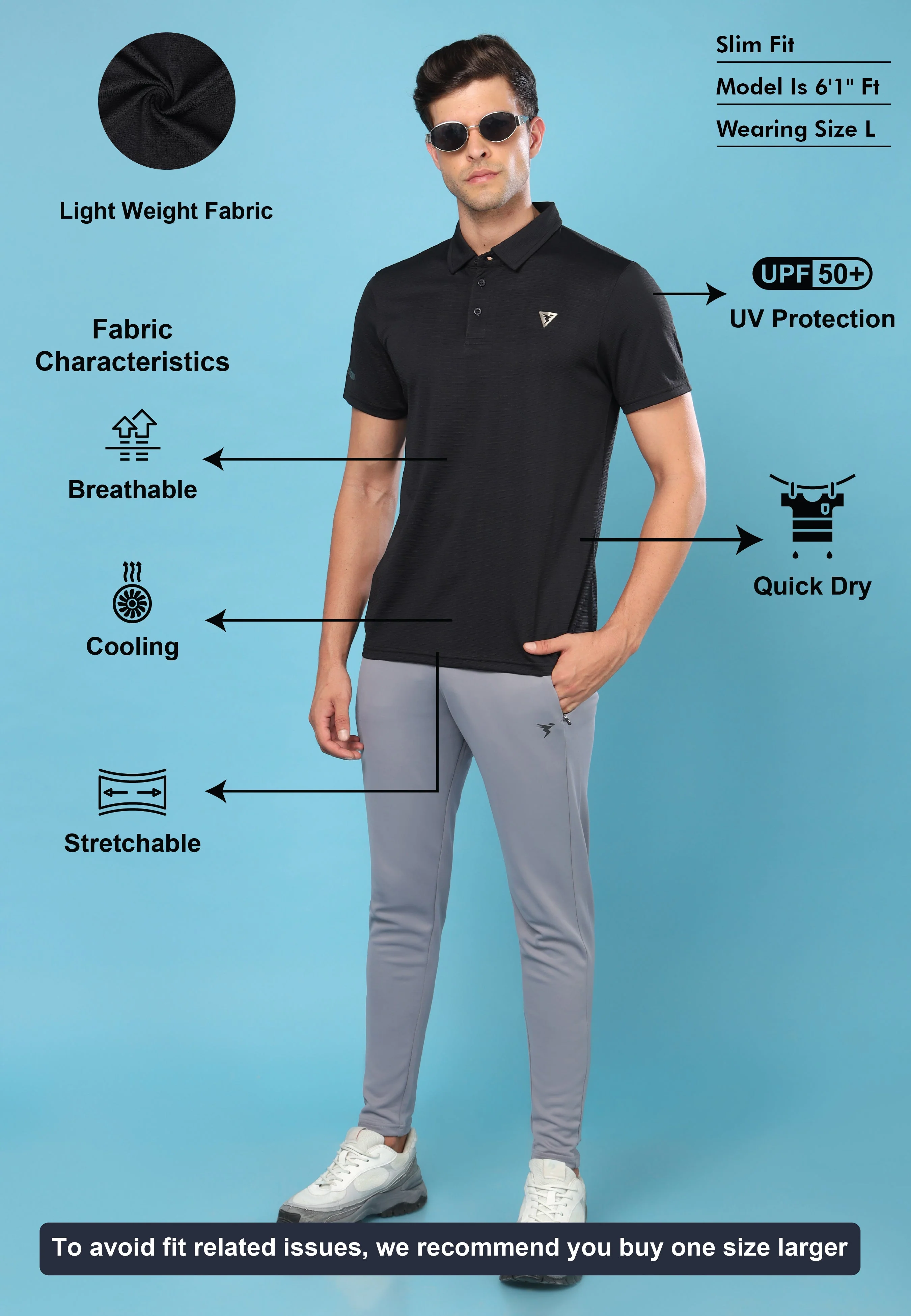 Men Solid Slim Fit Polo T-shirt with MATPIQ - Image 4