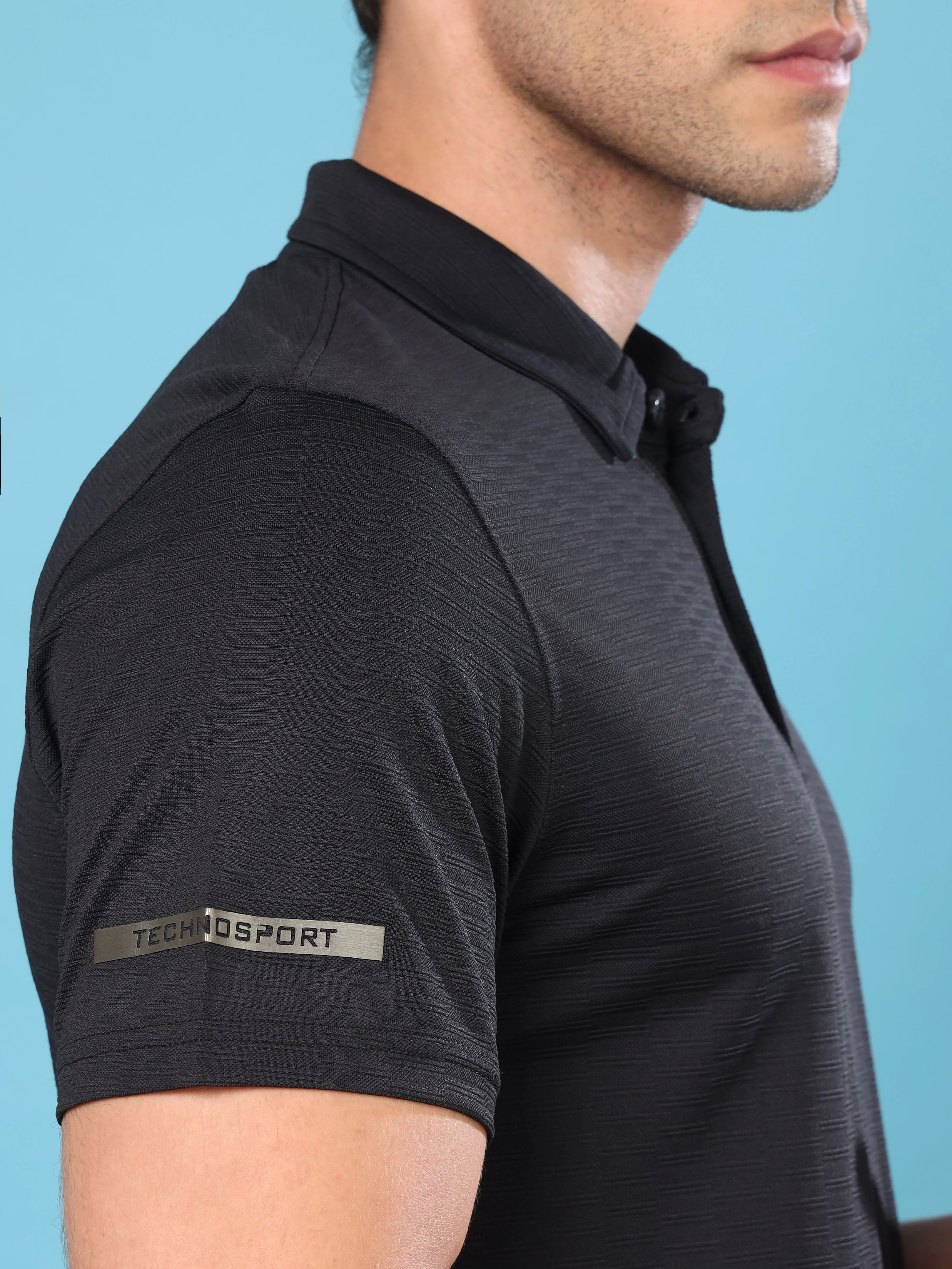Men Solid Slim Fit Polo T-shirt with MATPIQ - Image 5