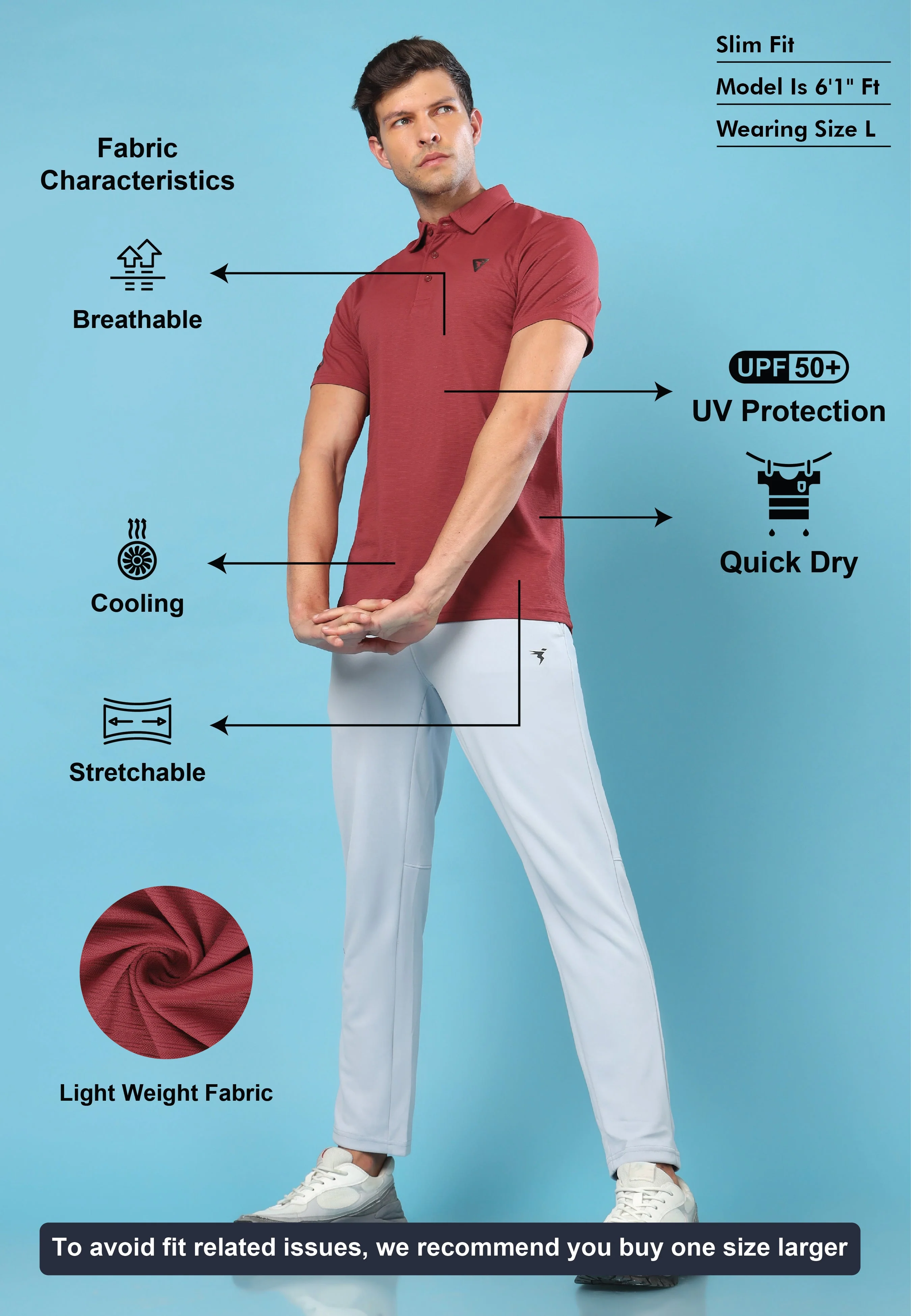 Men Solid Slim Fit Polo T-shirt with MATPIQ - Image 4