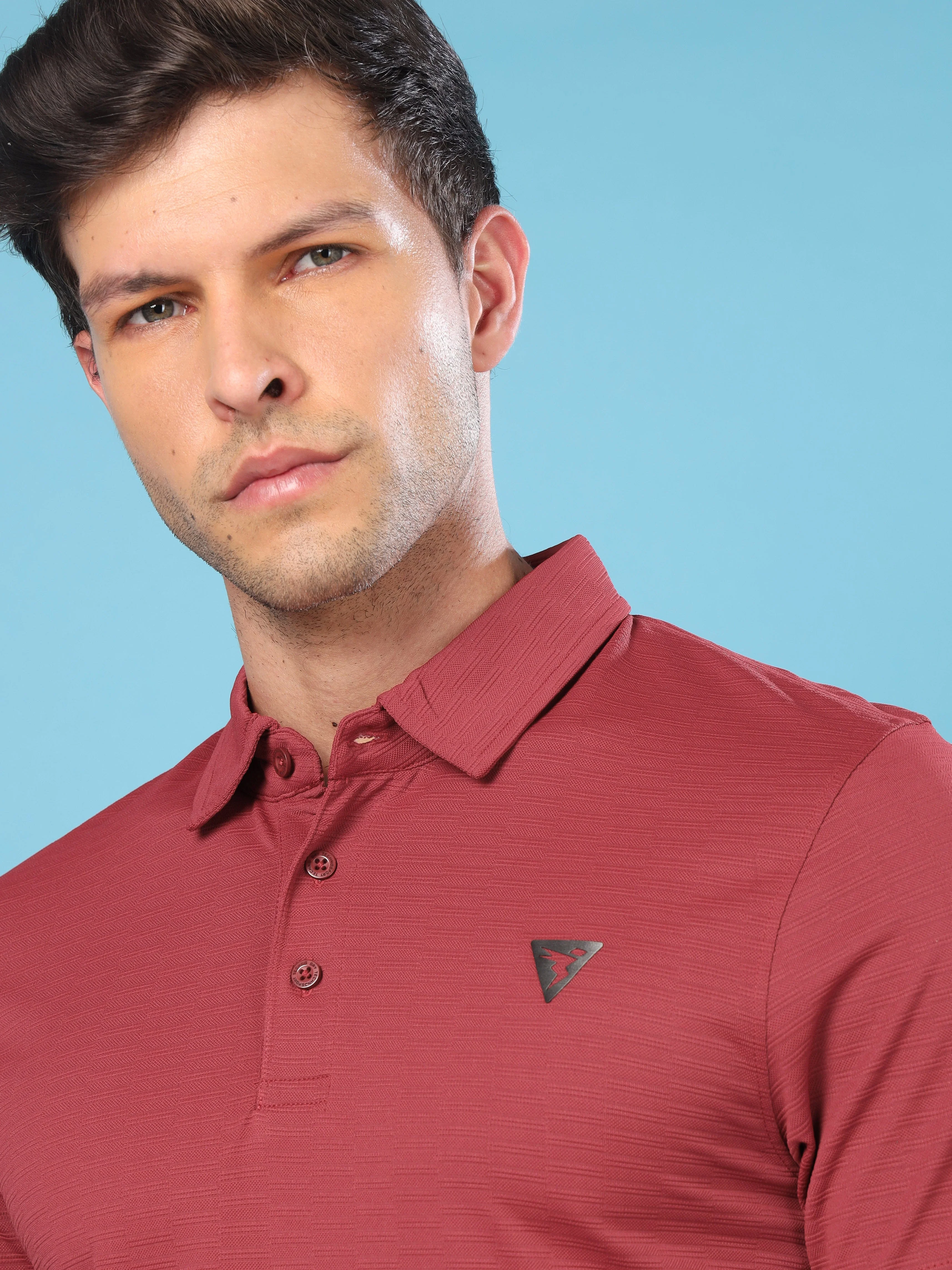 Men Solid Slim Fit Polo T-shirt with MATPIQ - Image 6