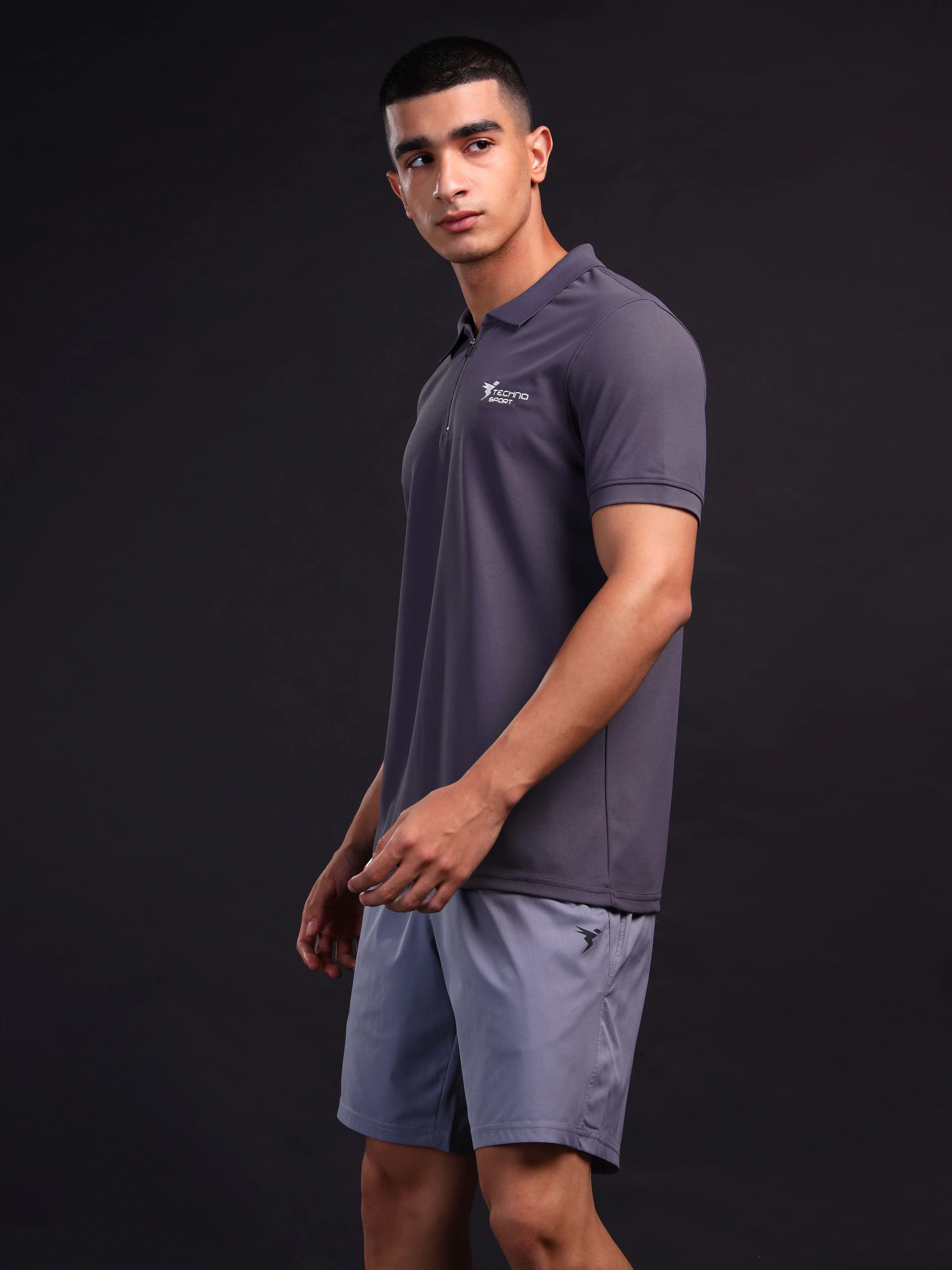 Men Solid Slim Fit Polo T-shirt with MATPIQ - Image 3