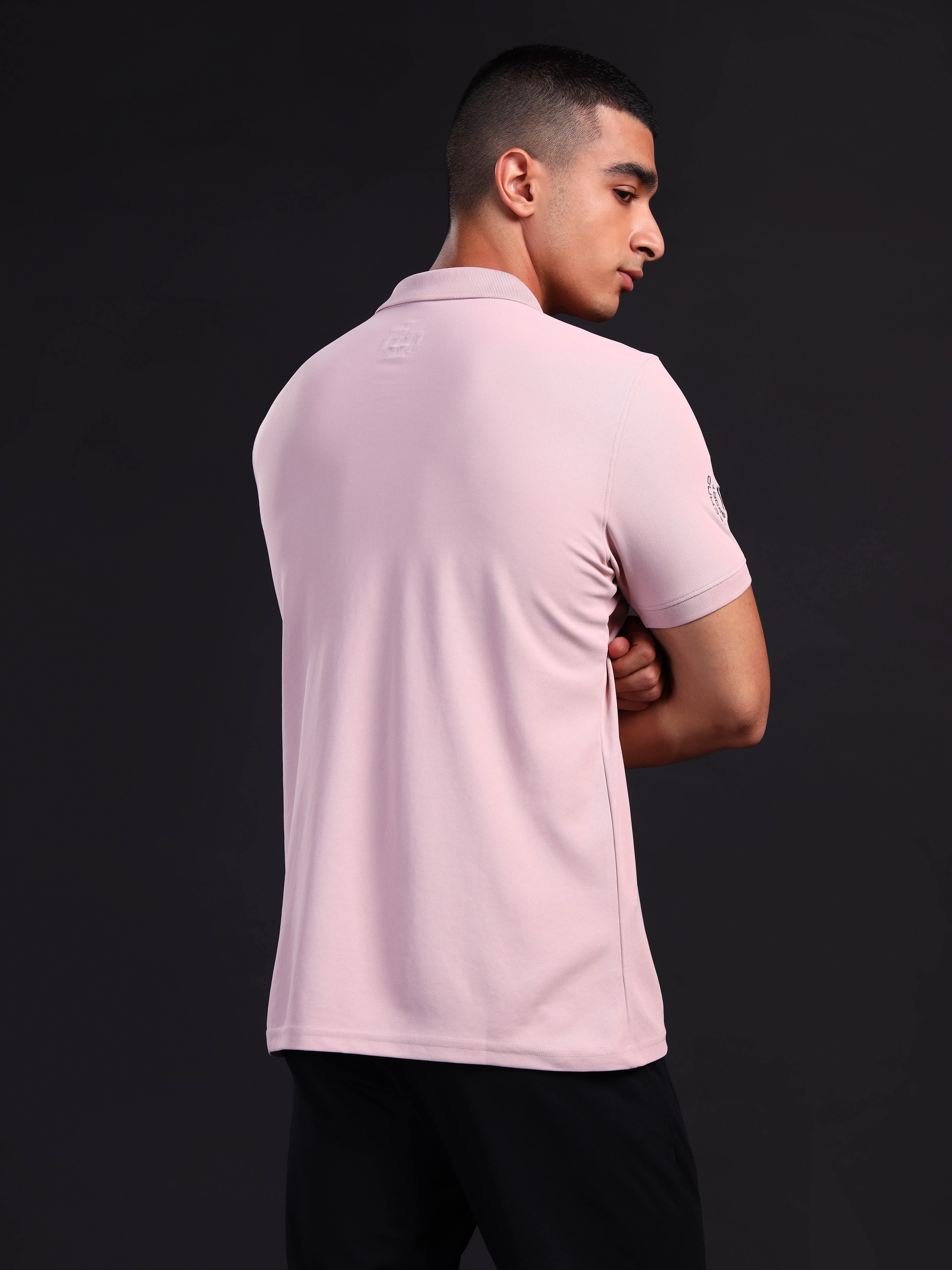 Men Solid Slim Fit Polo T-shirt with MATPIQ - Image 2