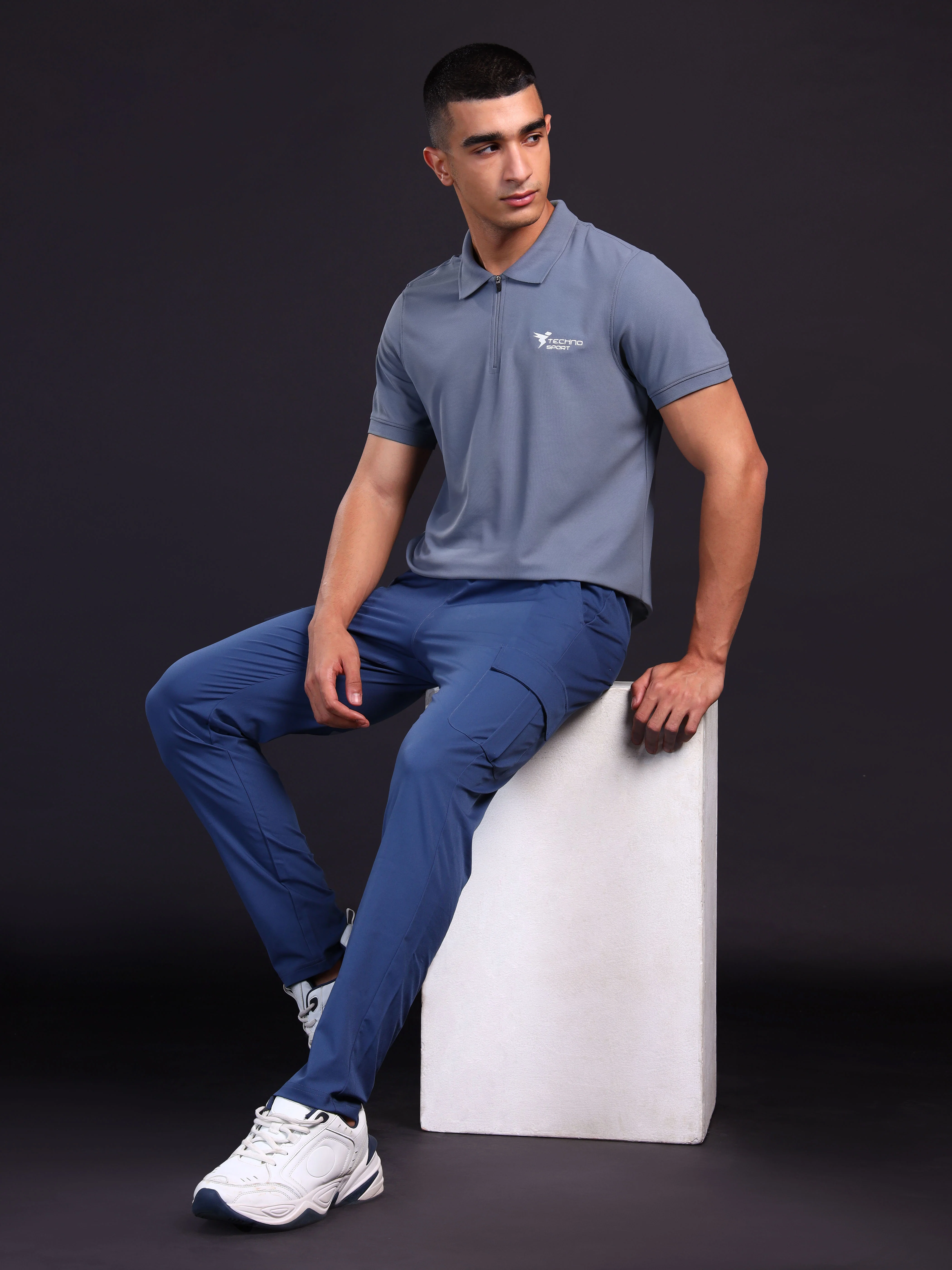 Men Solid Slim Fit Polo T-shirt with MATPIQ - Image 4