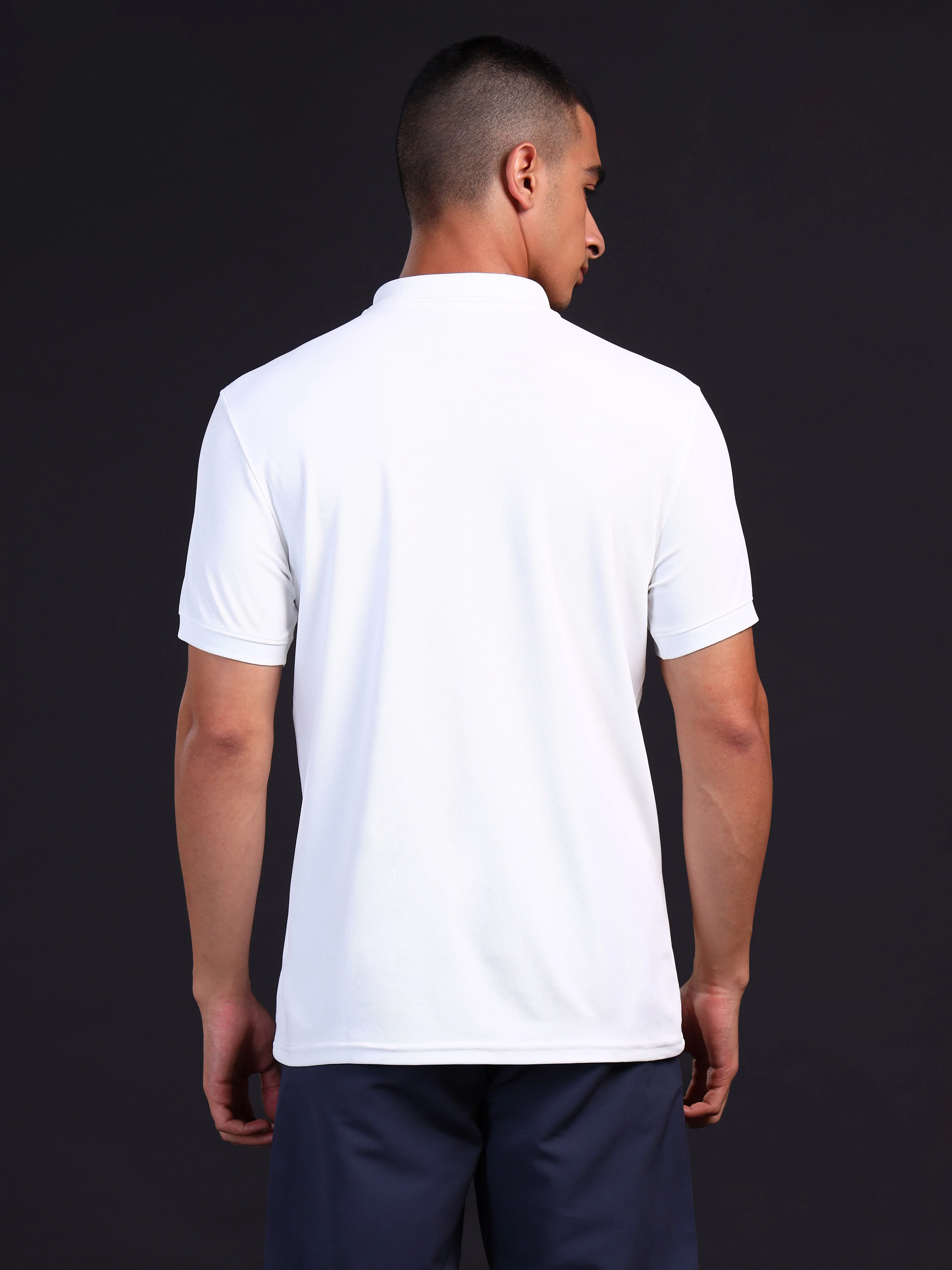 Men Solid Slim Fit Polo T-shirt with MATPIQ - Image 2