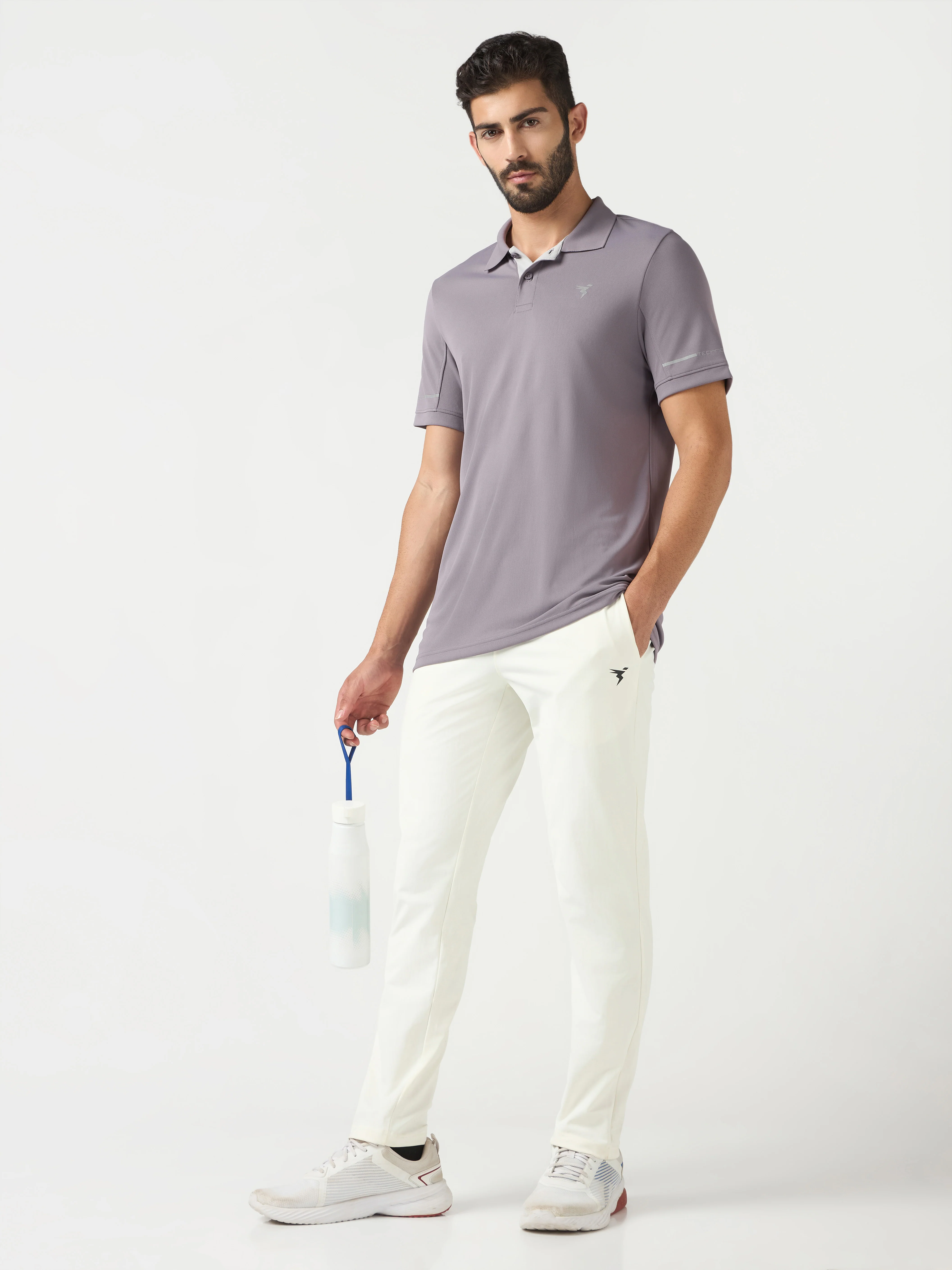 Men Solid Slim Fit Polo T-shirt with TECHNO COOL+ - Image 6