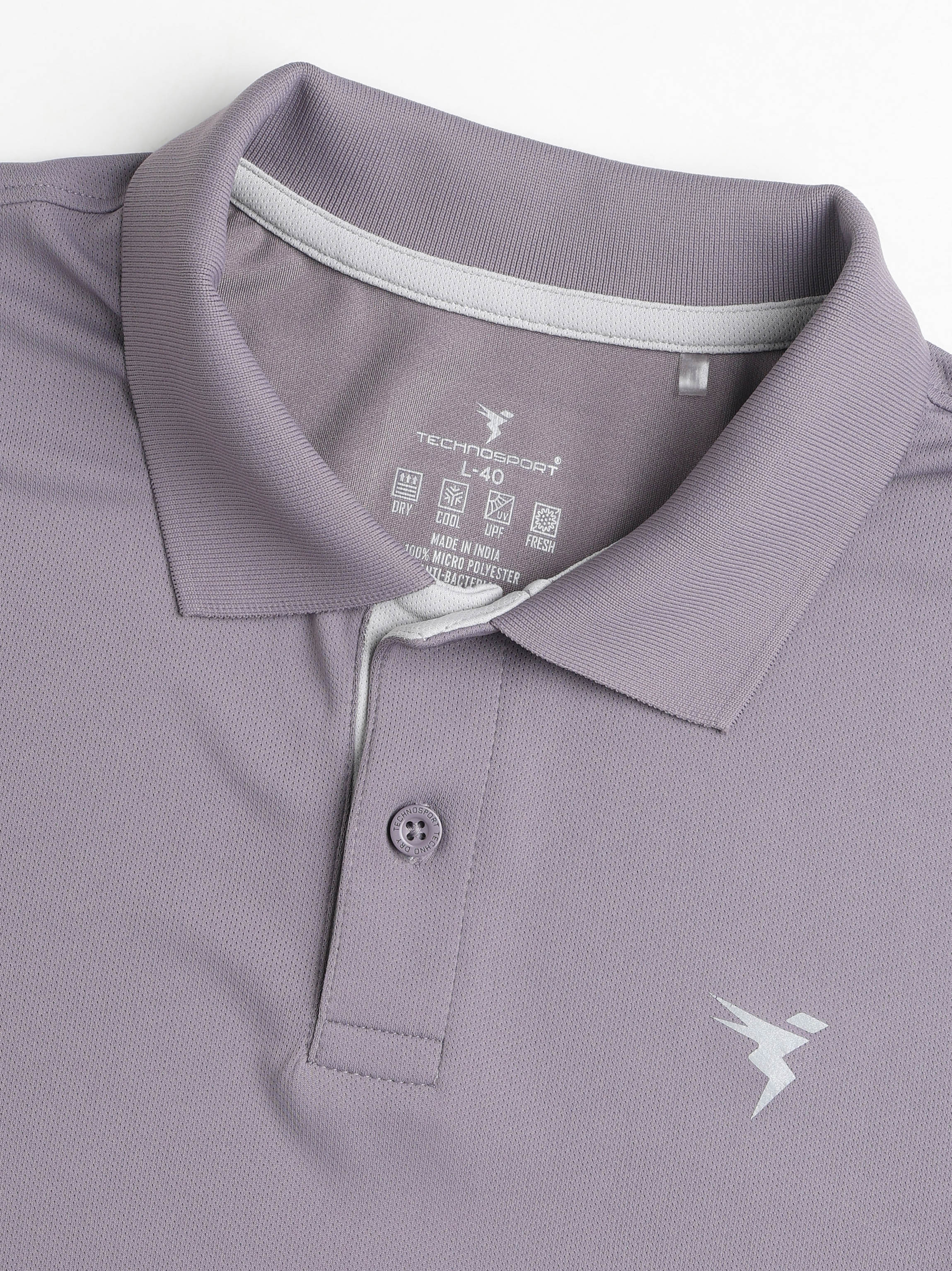 Men Solid Slim Fit Polo T-shirt with TECHNO COOL+ - Image 7