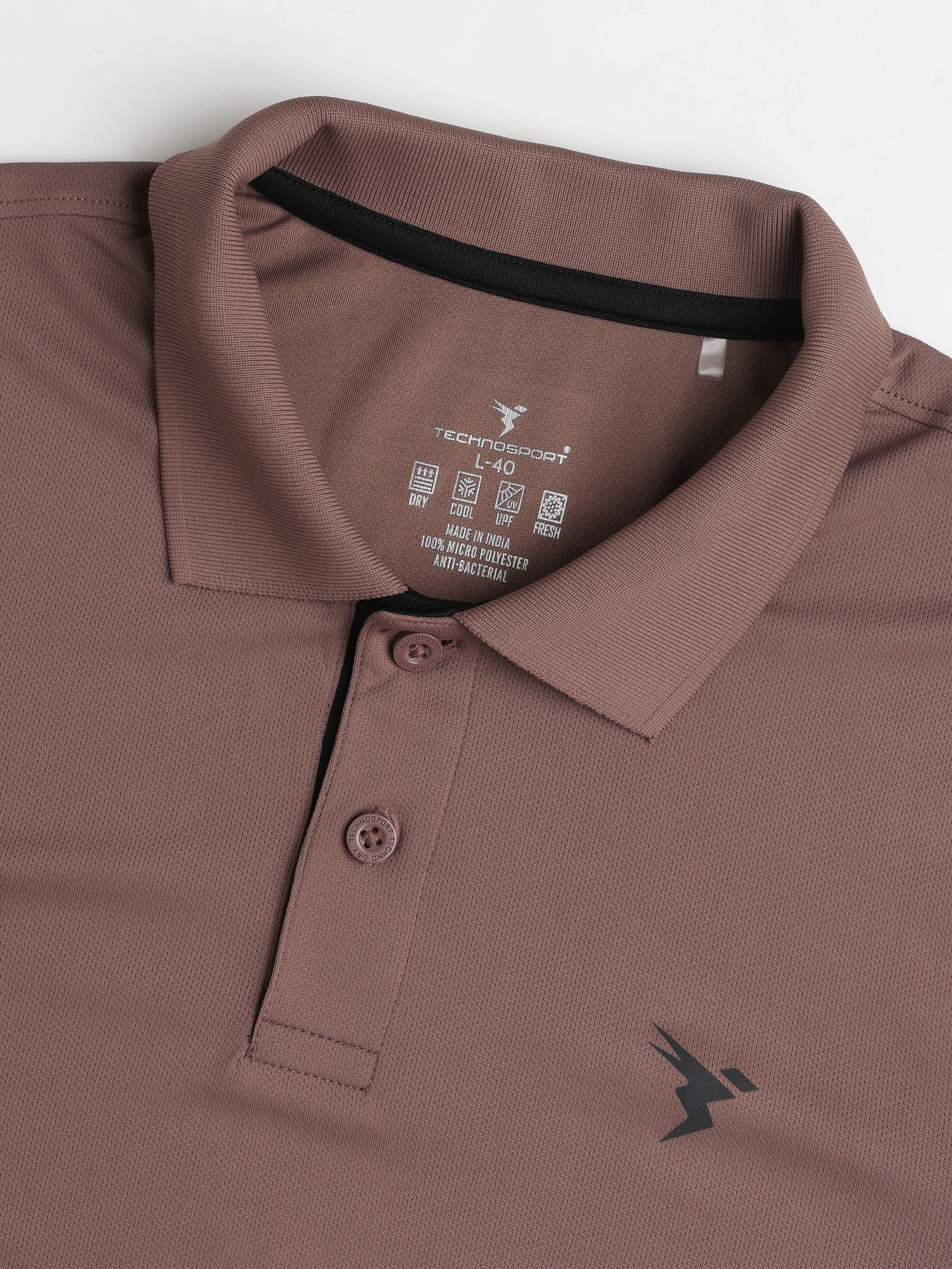 Men Solid Slim Fit Polo T-shirt with TECHNO COOL+ - Image 7