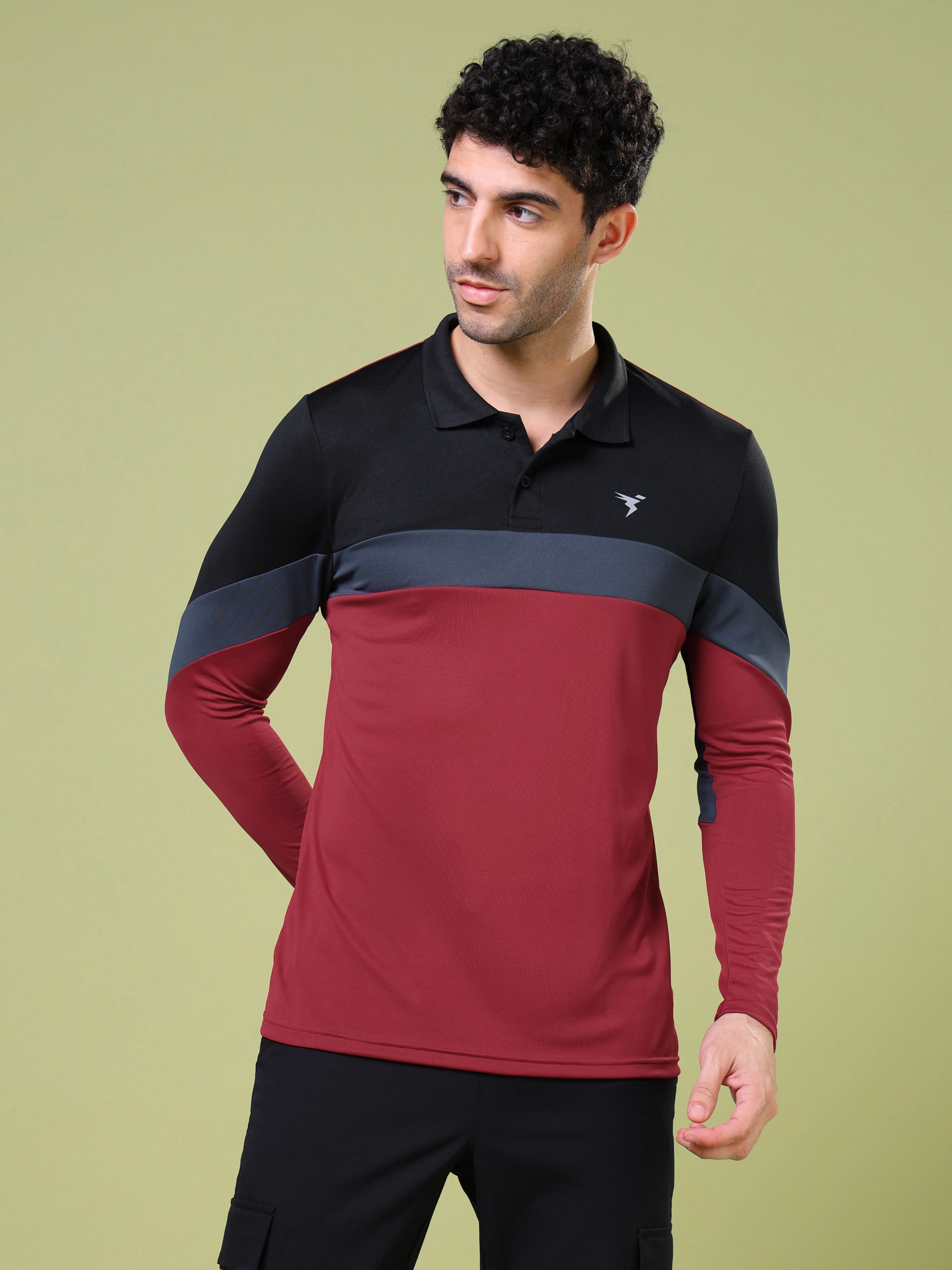 Men Solid Slim Fit Polo T-shirt with TECHNOCOOL+