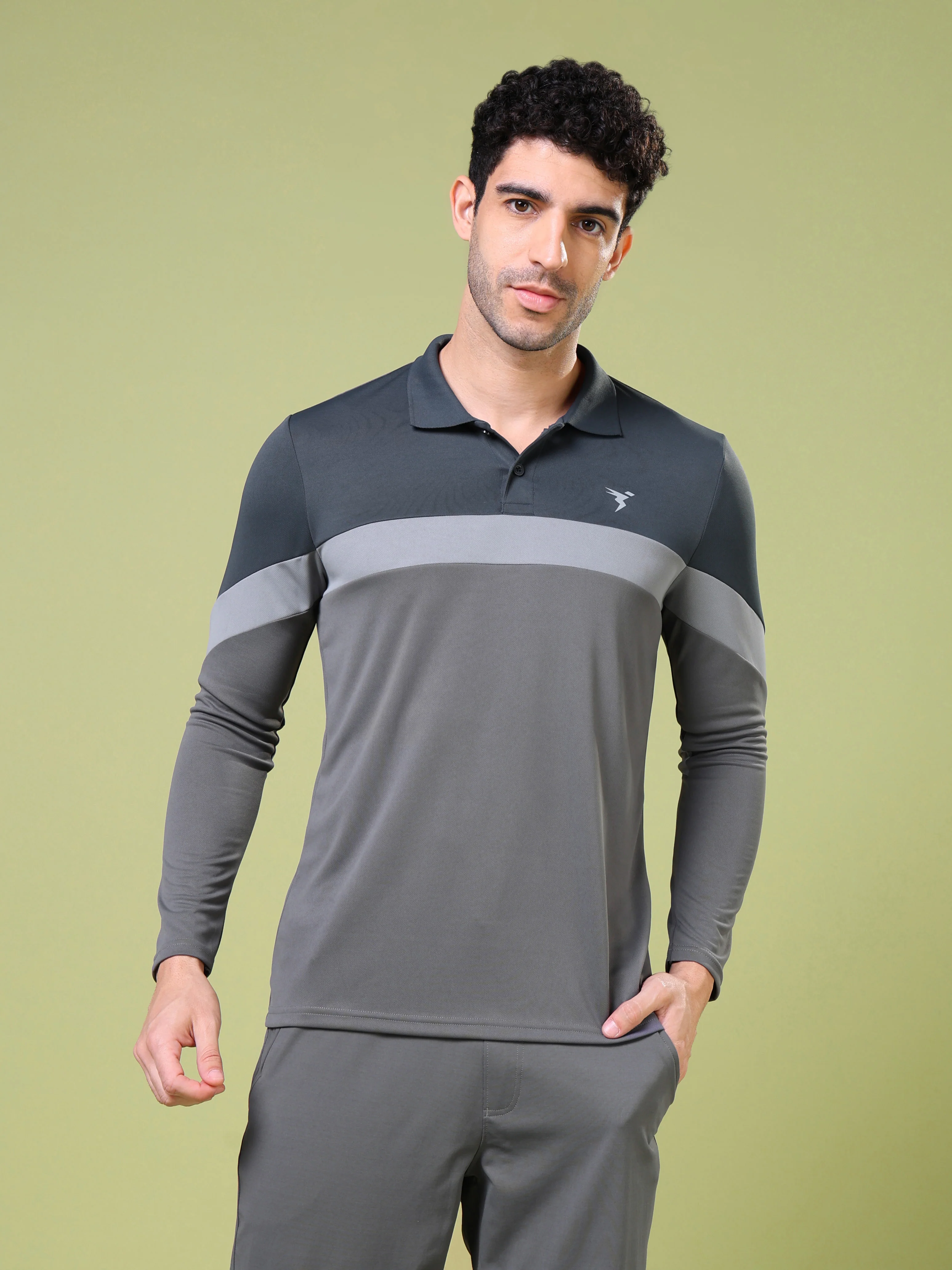 Men Solid Slim Fit Polo T-shirt with TECHNOCOOL+