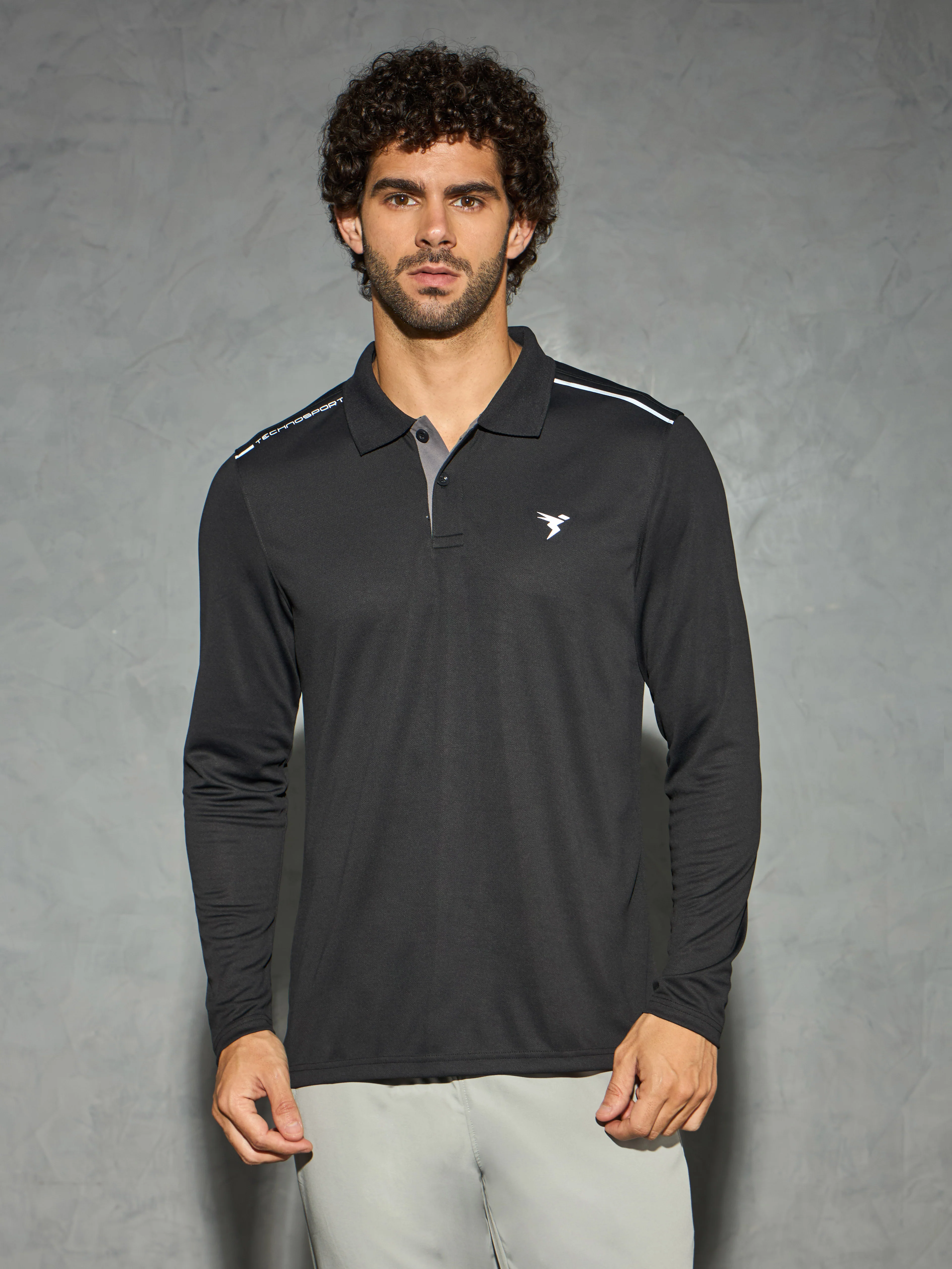 Men Solid Slim Fit Polo T-shirt with TECHNOCOOL+ - Image 2