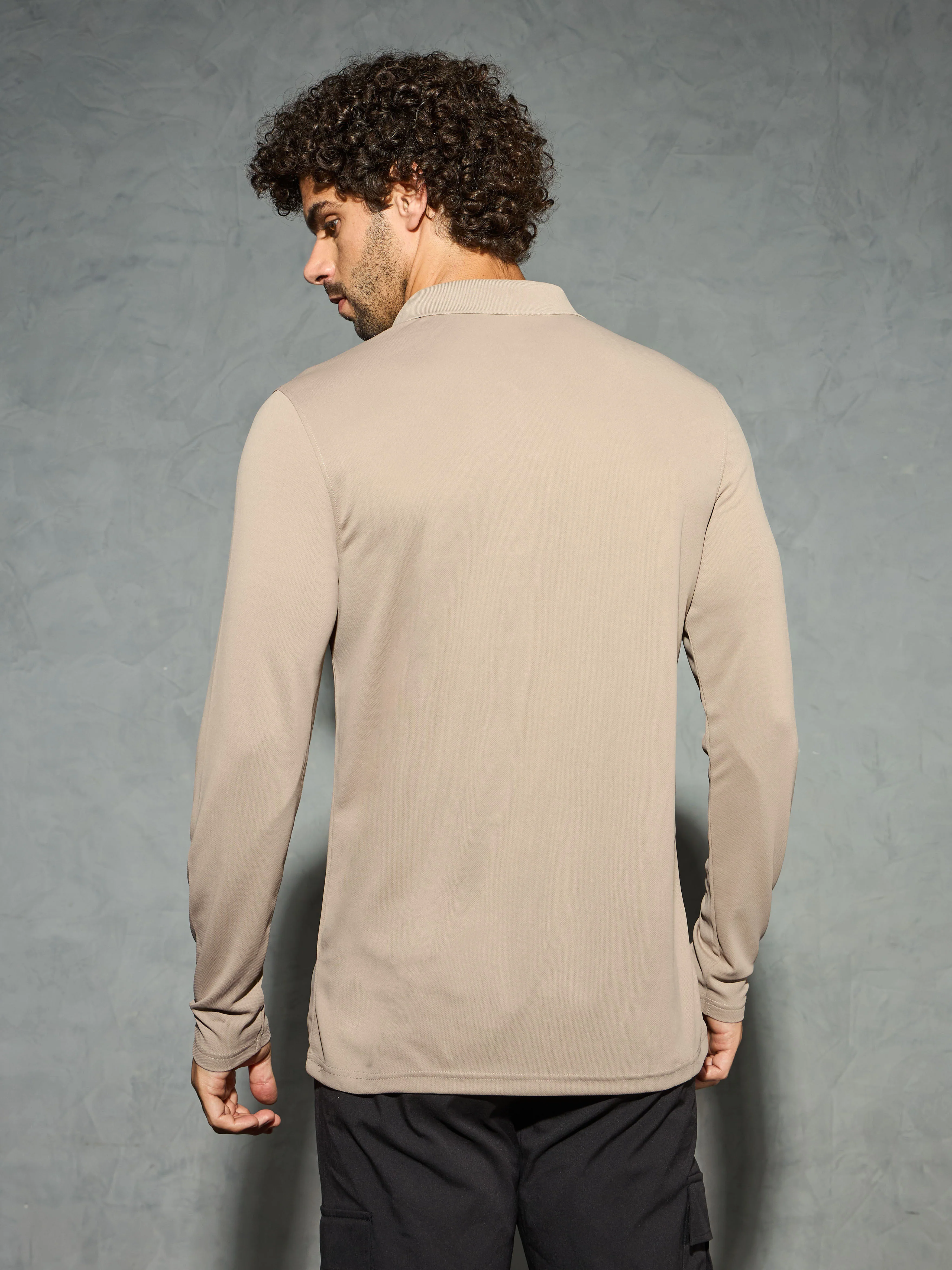 Men Solid Slim Fit Polo T-shirt with TECHNOCOOL+ - Image 3