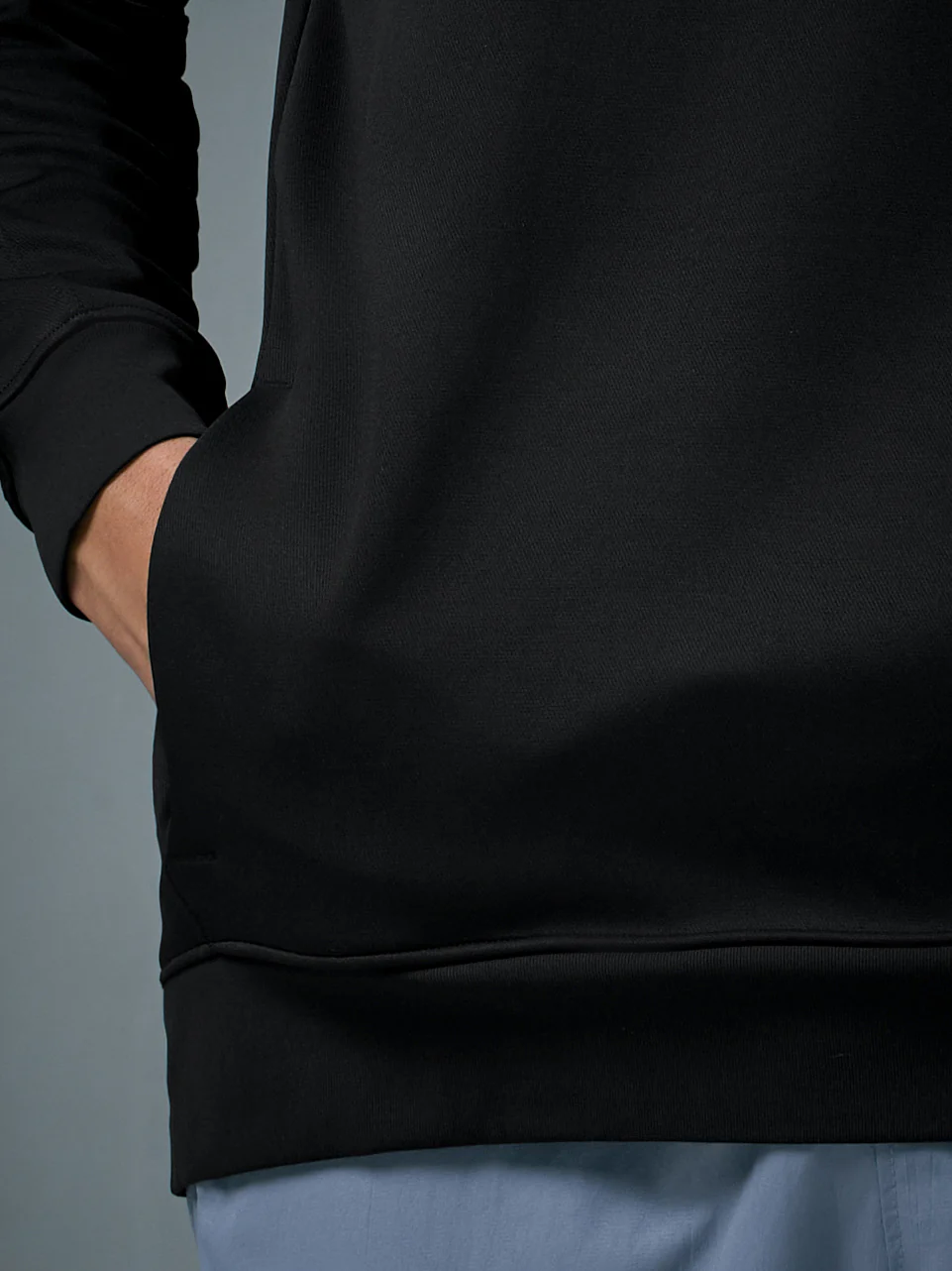 Men Solid Slim Fit Round Neck Sports Sweatshirt with ELASTOPLUS - Image 7