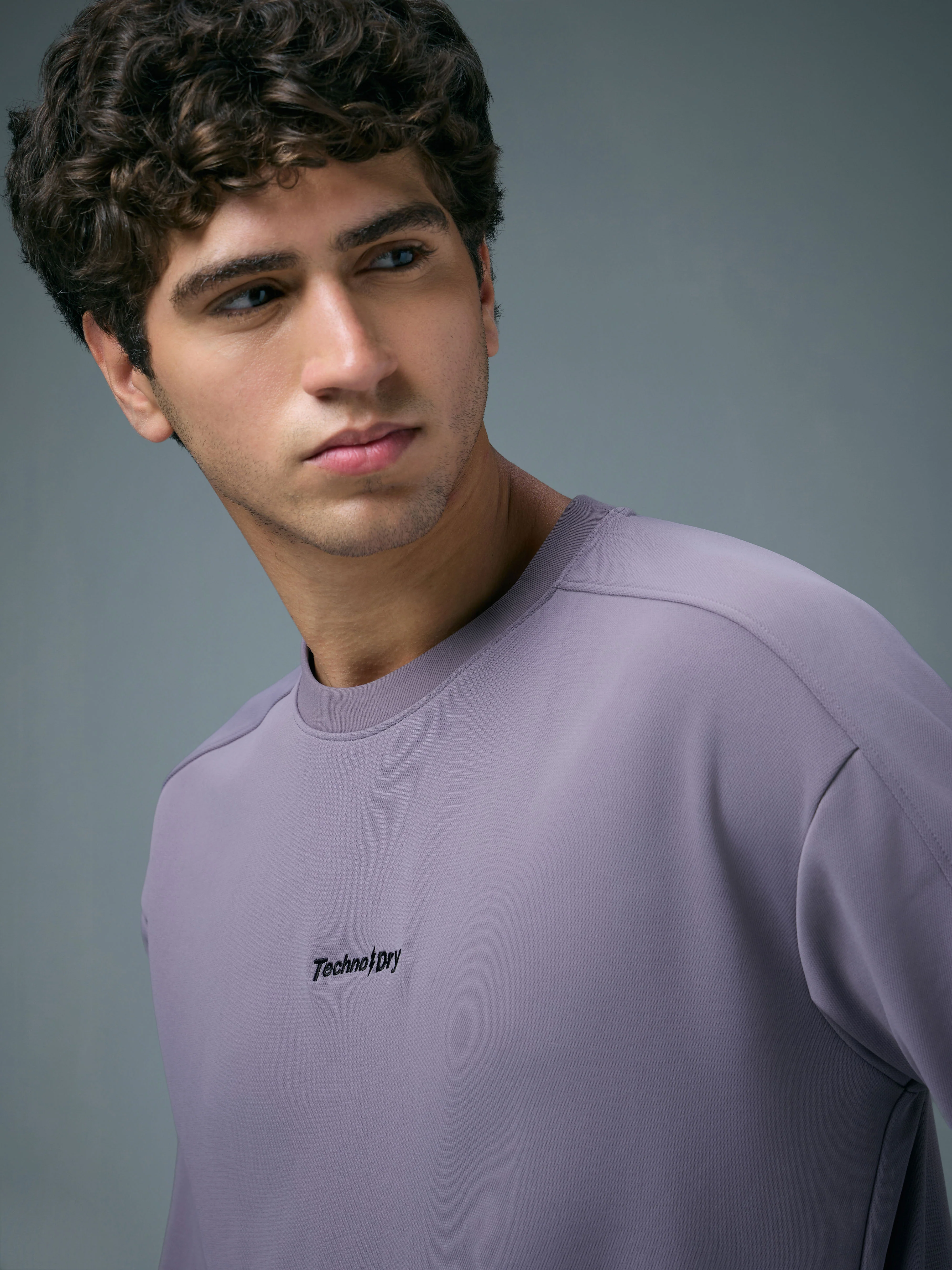 Men Solid Slim Fit Round Neck Sports Sweatshirt with ELASTOPLUS - Image 6
