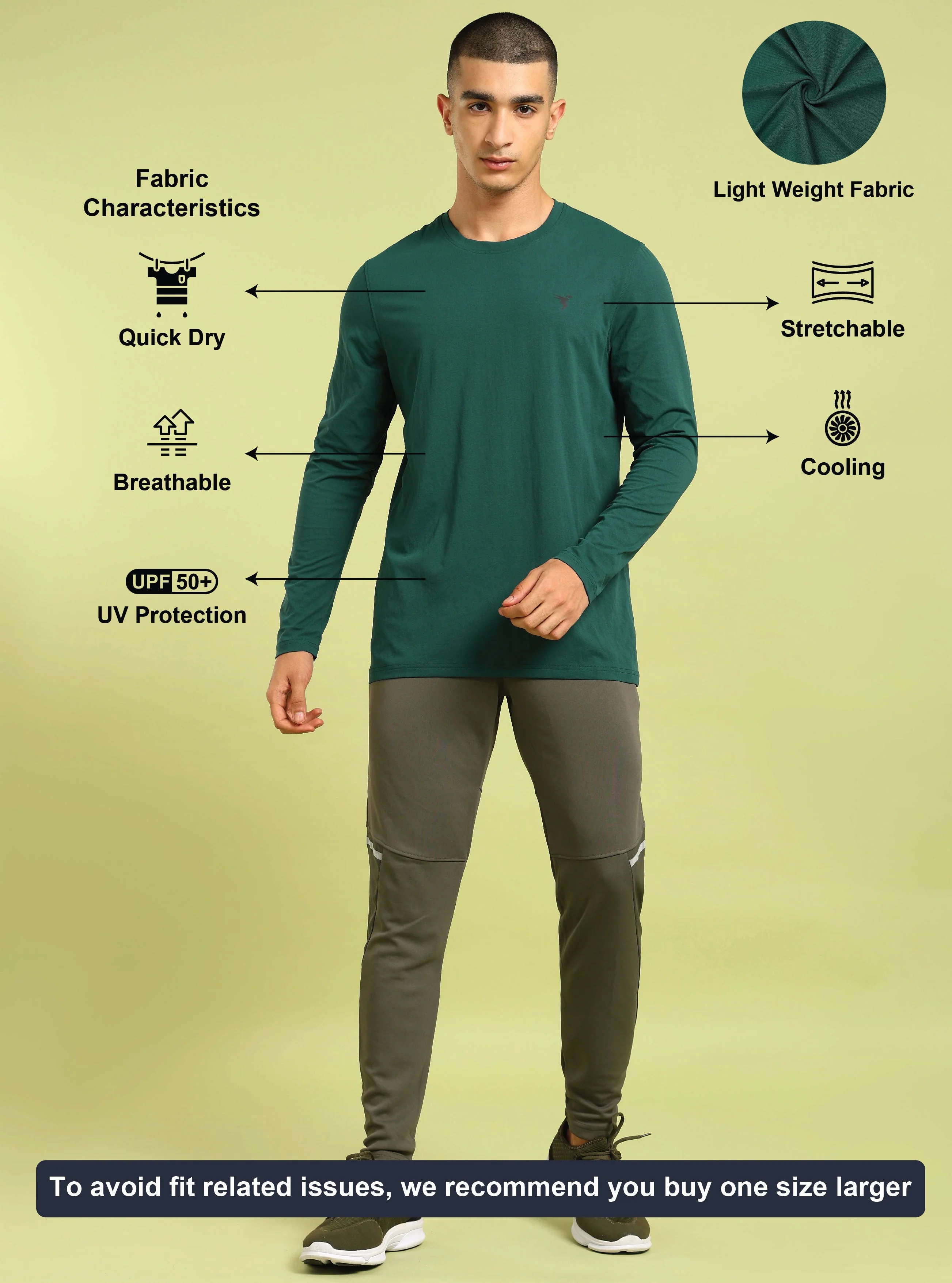 Men Solid Slim Fit Round Neck Sports T-shirt with COTFLEX - Image 4