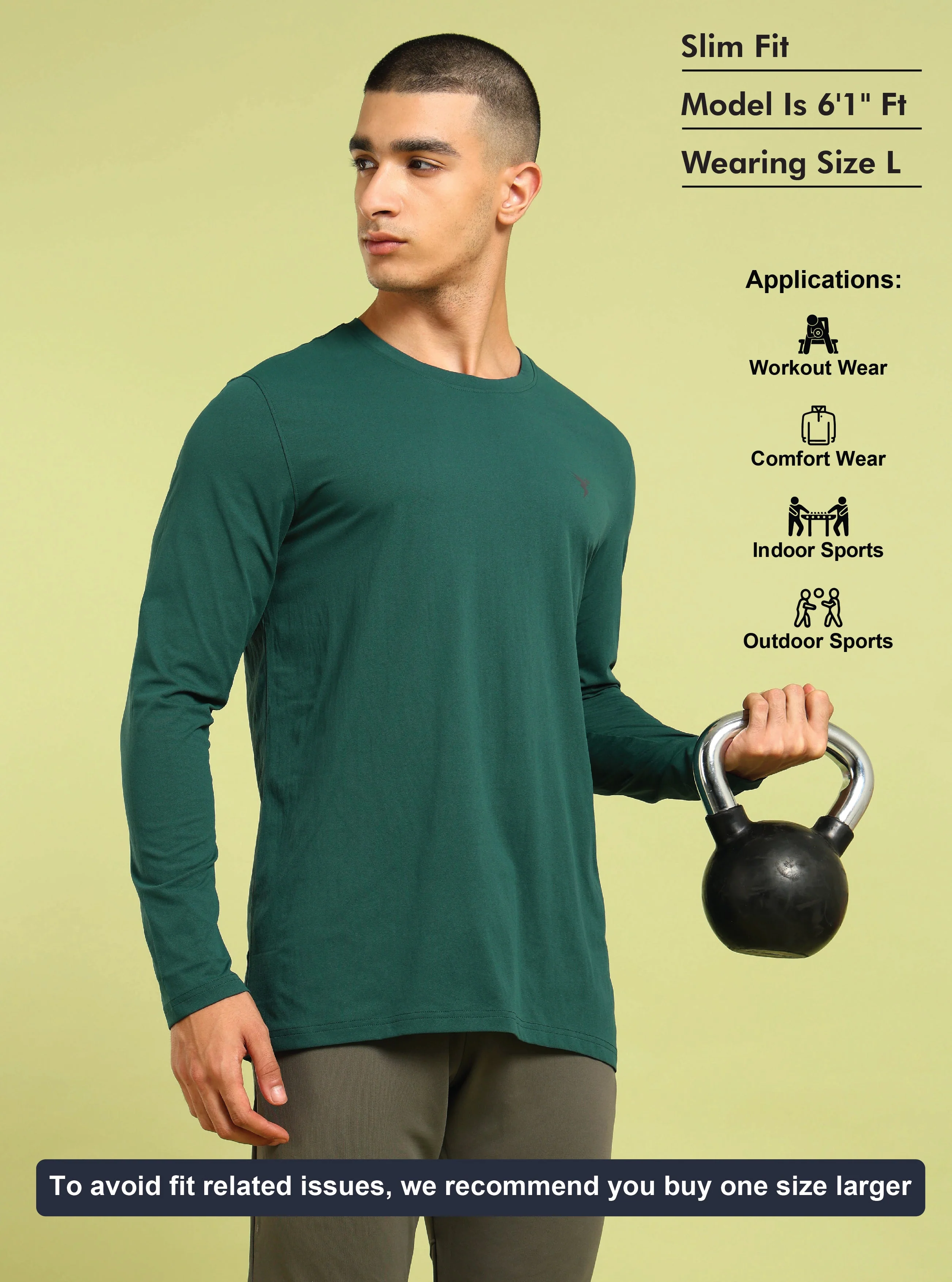 Men Solid Slim Fit Round Neck Sports T-shirt with COTFLEX - Image 5