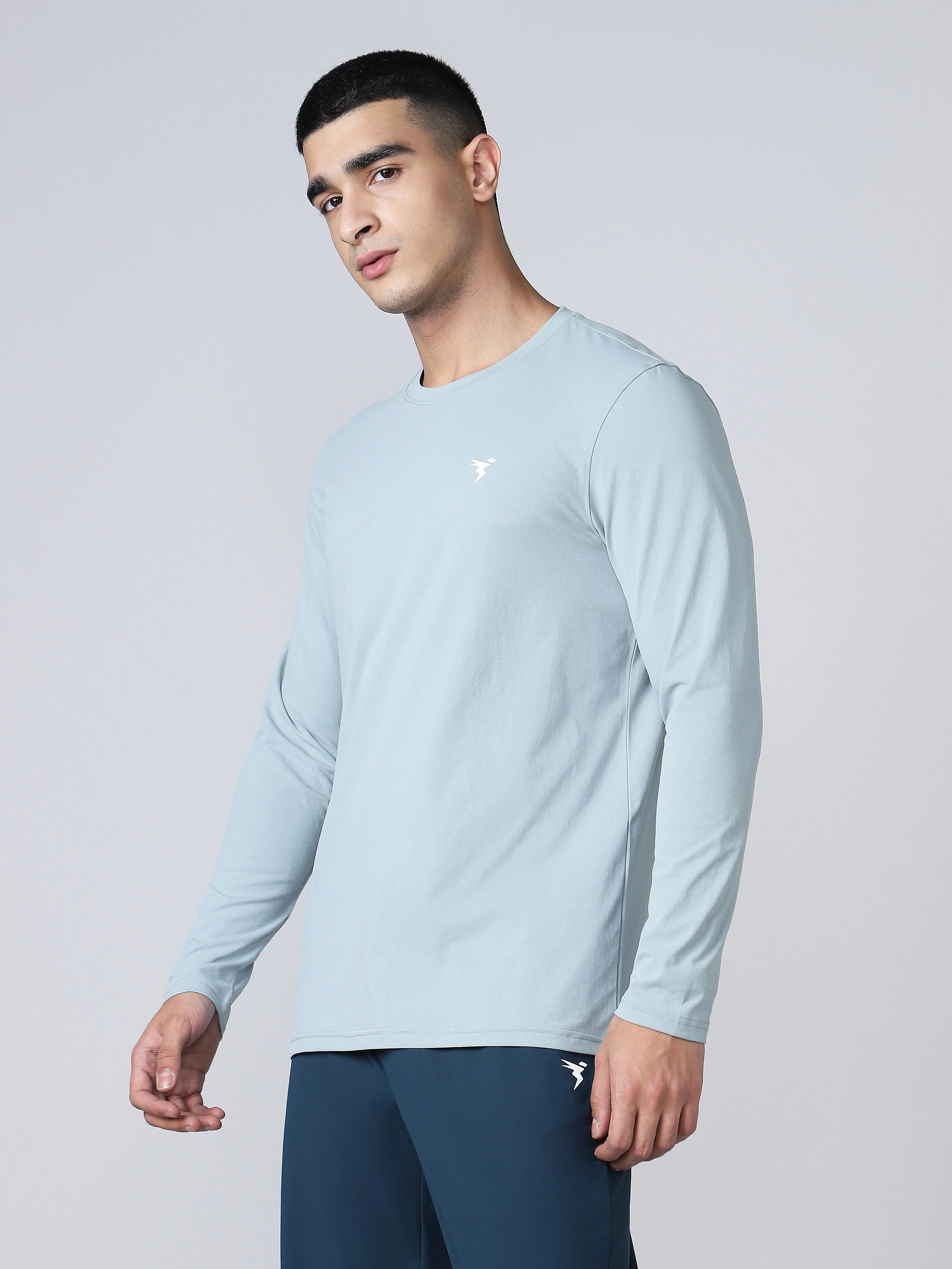 Men Solid Slim Fit Round Neck Sports T-shirt with COTFLEX - Image 3
