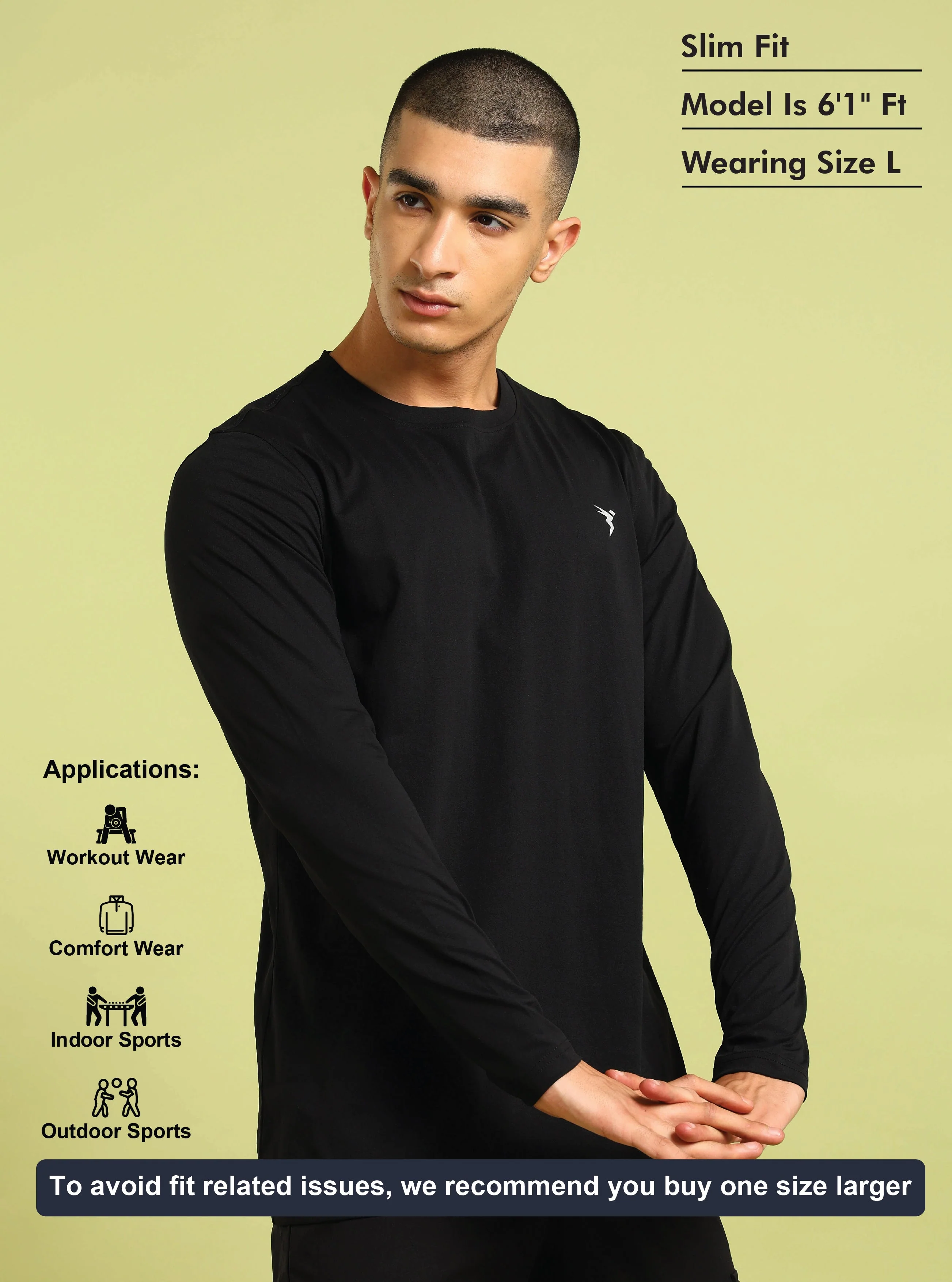 Men Solid Slim Fit Round Neck Sports T-shirt with COTFLEX - Image 5