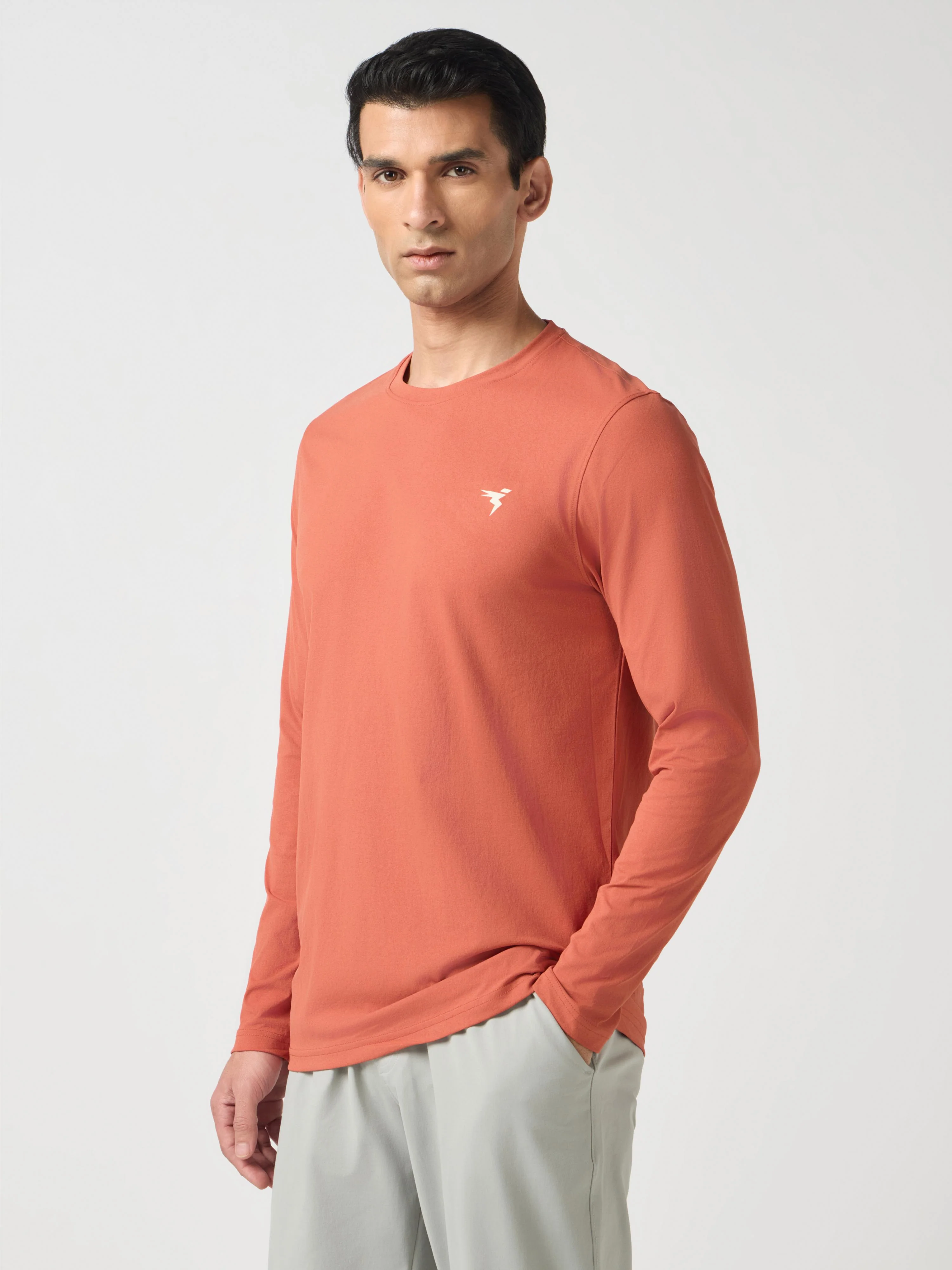 Men Solid Slim Fit Round Neck Sports T-shirt with COTFLEX - Image 3