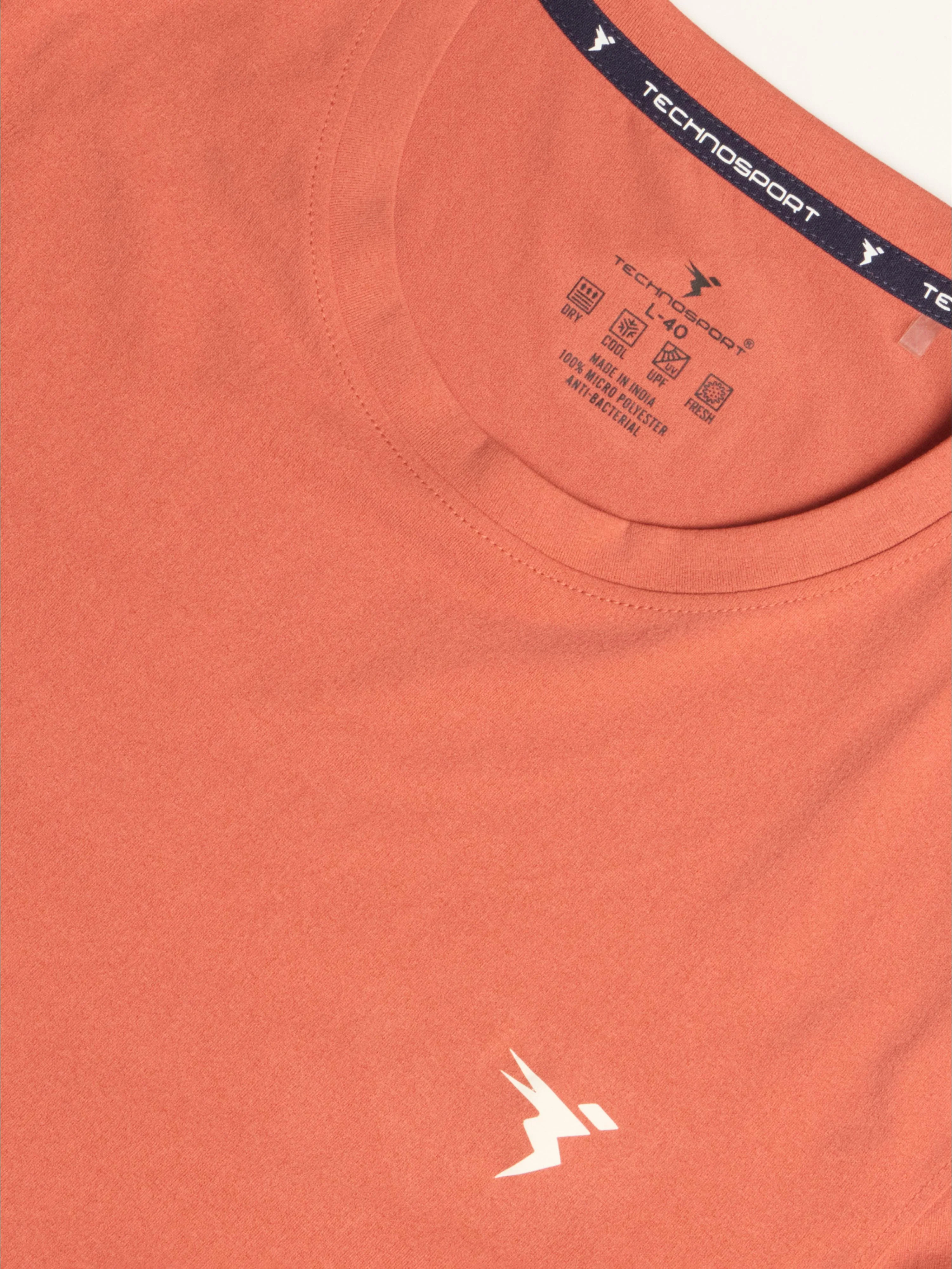 Men Solid Slim Fit Round Neck Sports T-shirt with COTFLEX - Image 6