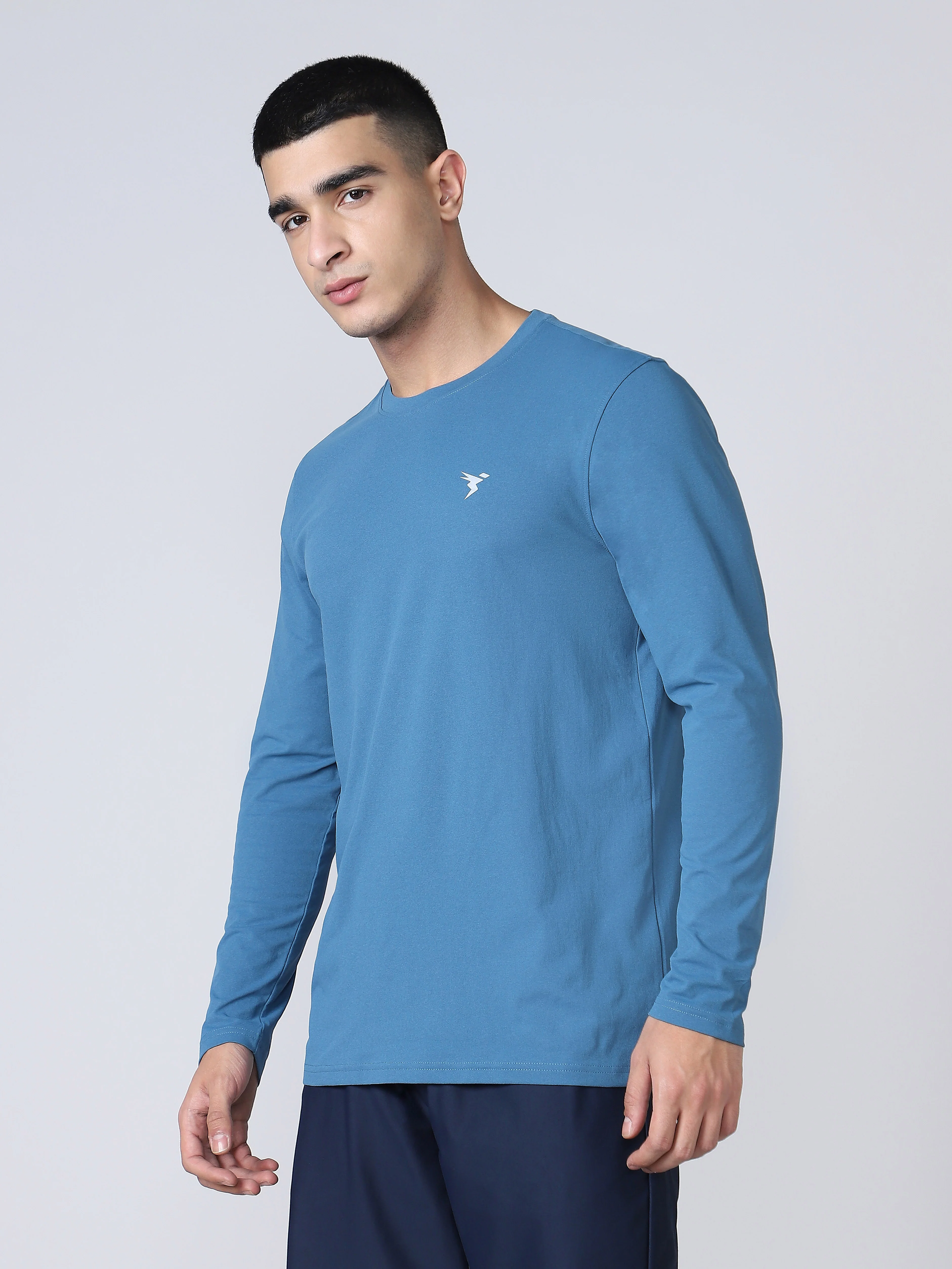 Men Solid Slim Fit Round Neck Sports T-shirt with COTFLEX - Image 3