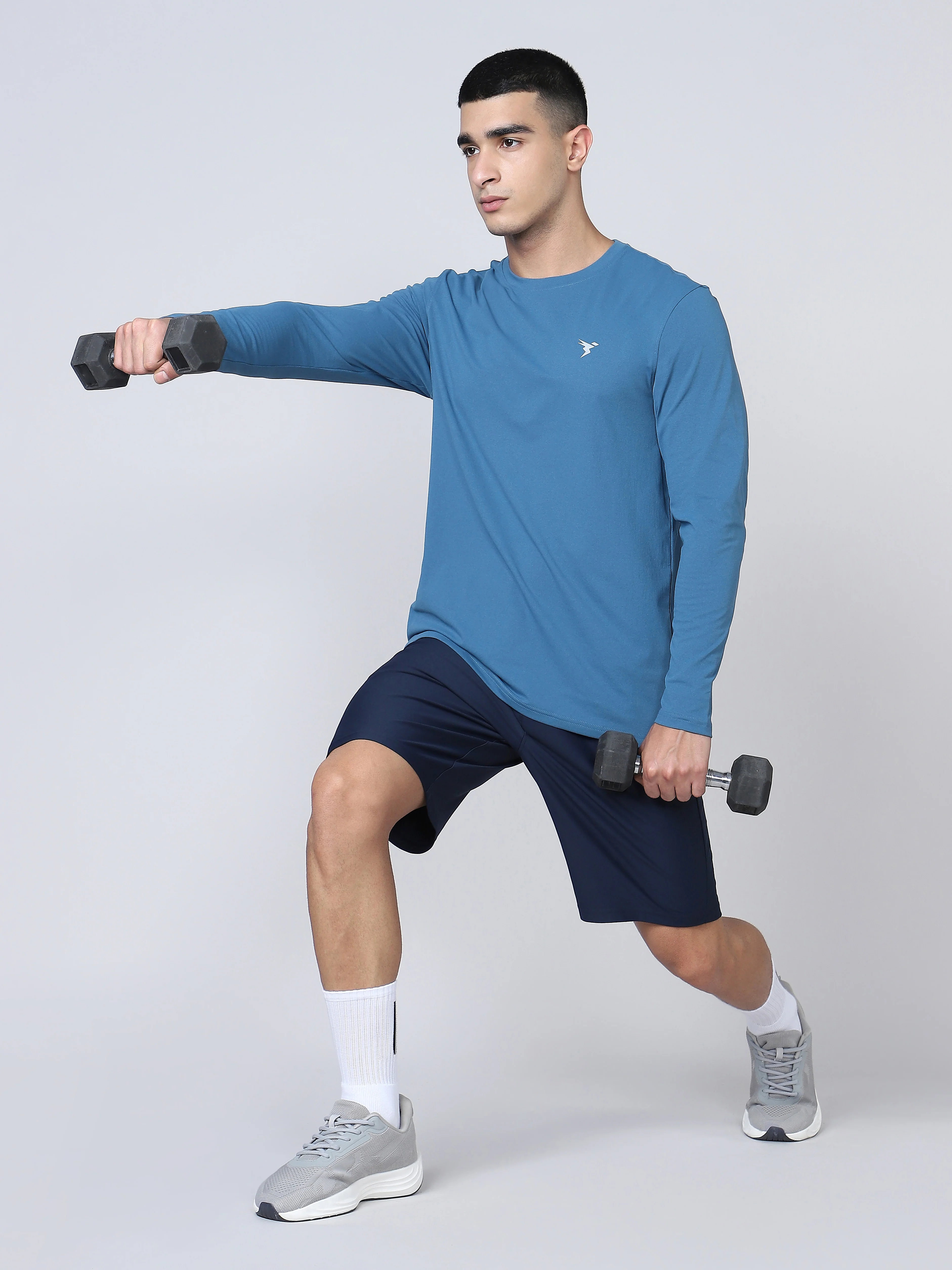 Men Solid Slim Fit Round Neck Sports T-shirt with COTFLEX - Image 4