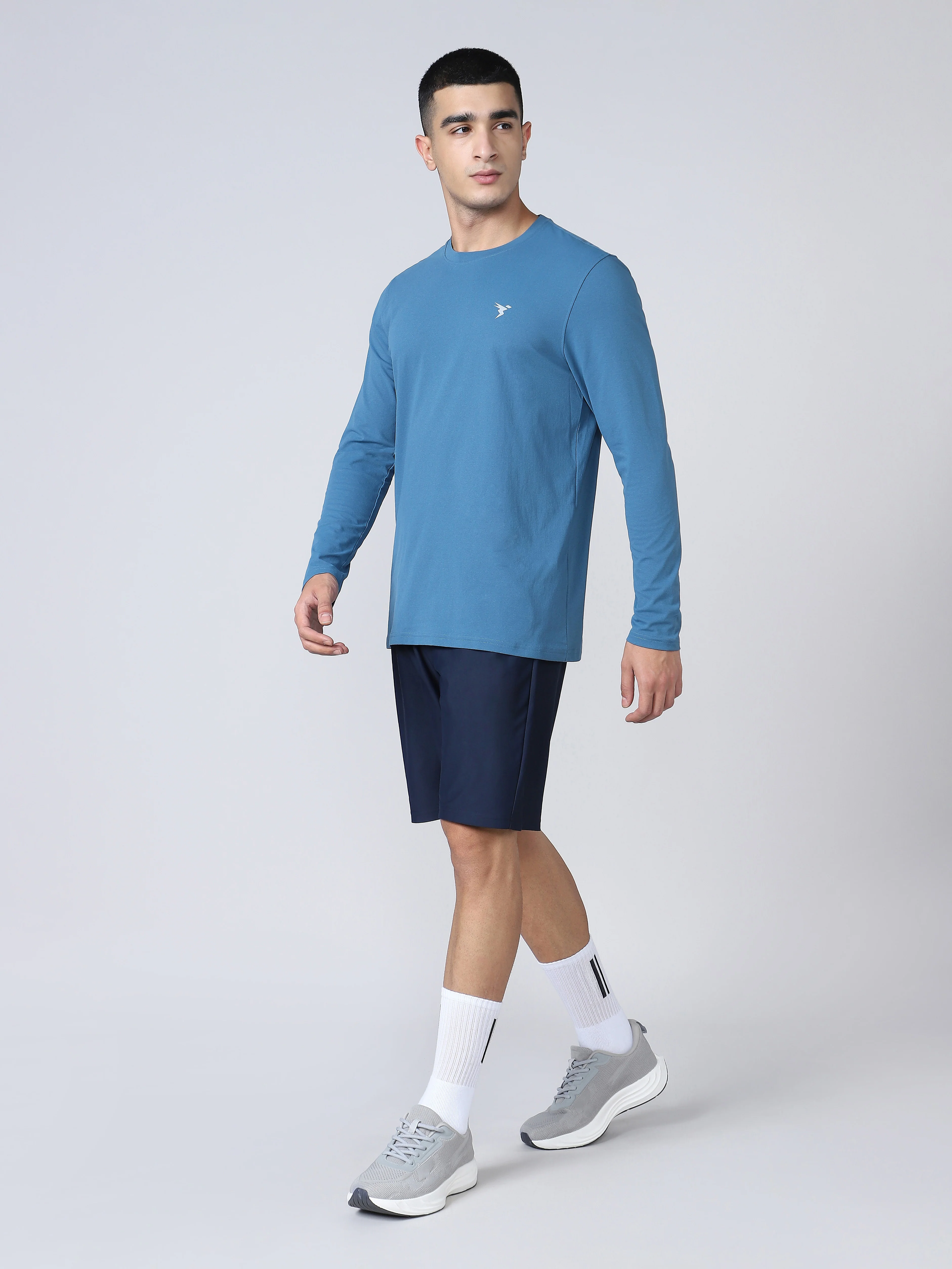 Men Solid Slim Fit Round Neck Sports T-shirt with COTFLEX - Image 6