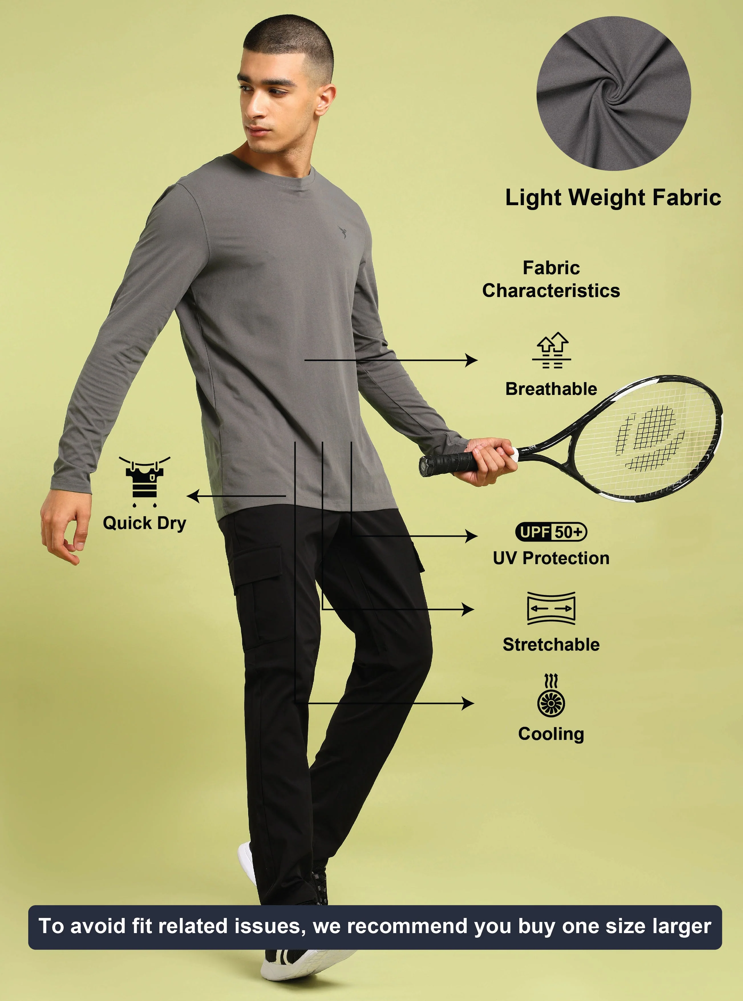 Men Solid Slim Fit Round Neck Sports T-shirt with COTFLEX - Image 4