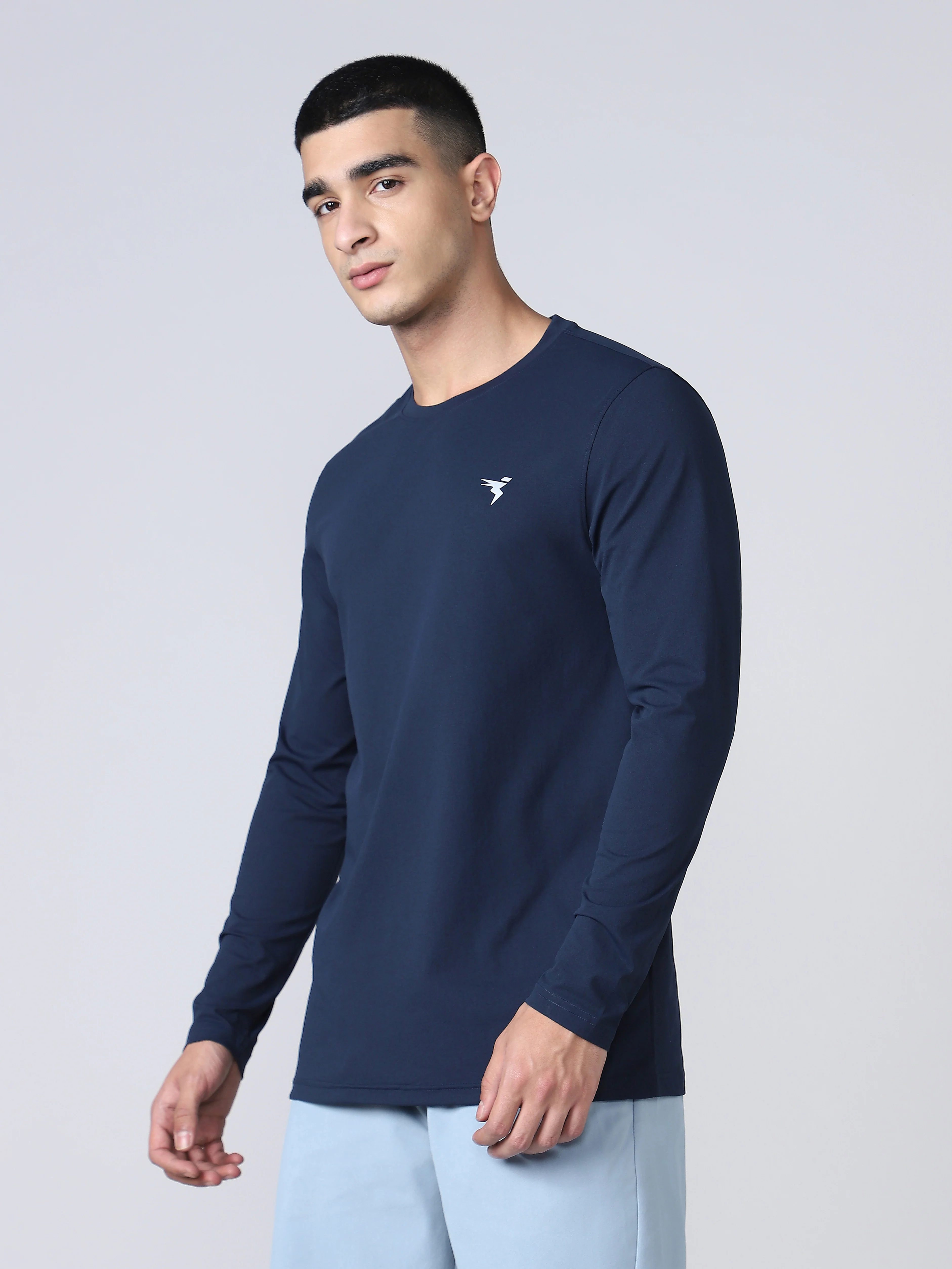 Men Solid Slim Fit Round Neck Sports T-shirt with COTFLEX - Image 3