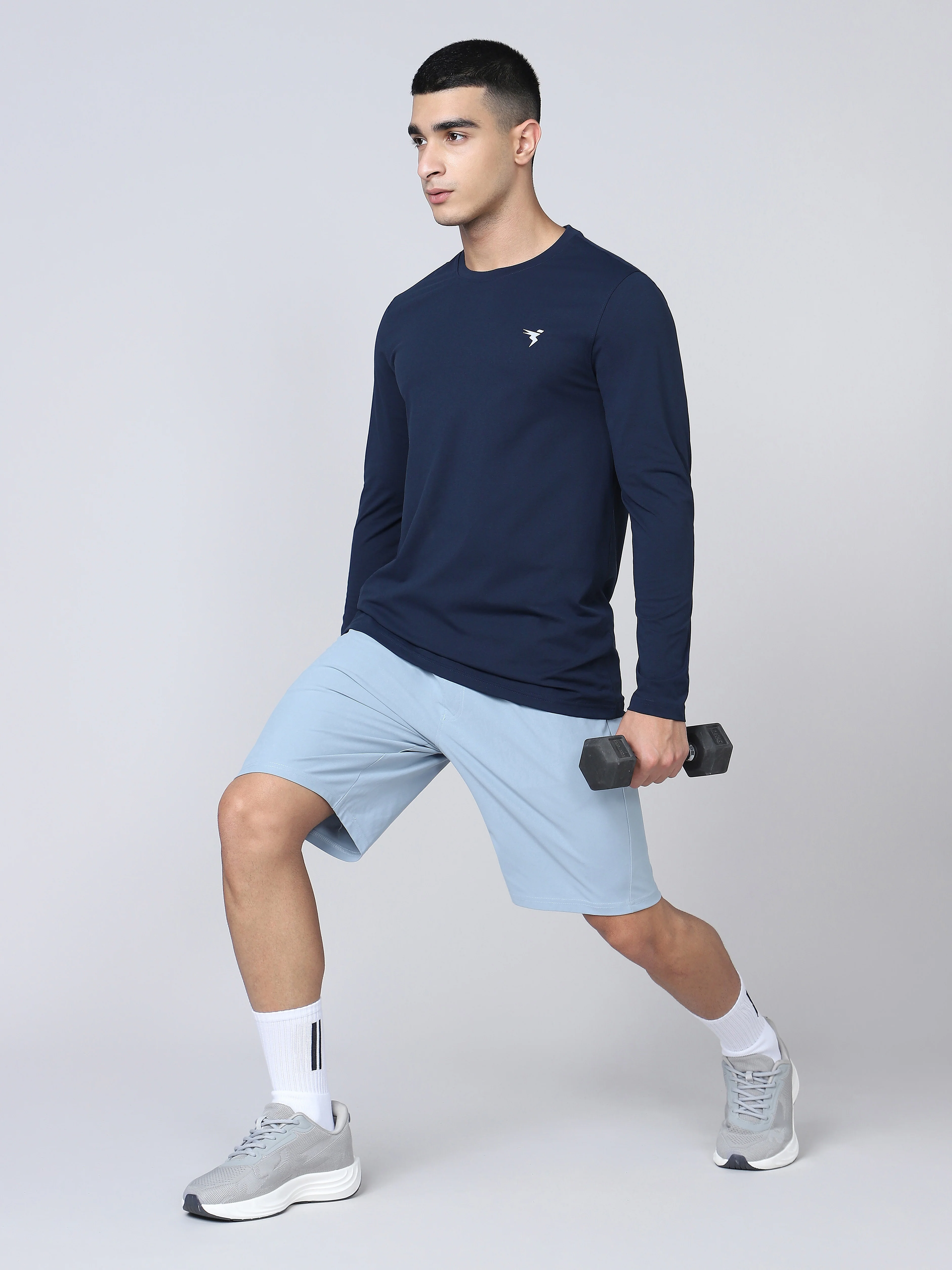 Men Solid Slim Fit Round Neck Sports T-shirt with COTFLEX - Image 4