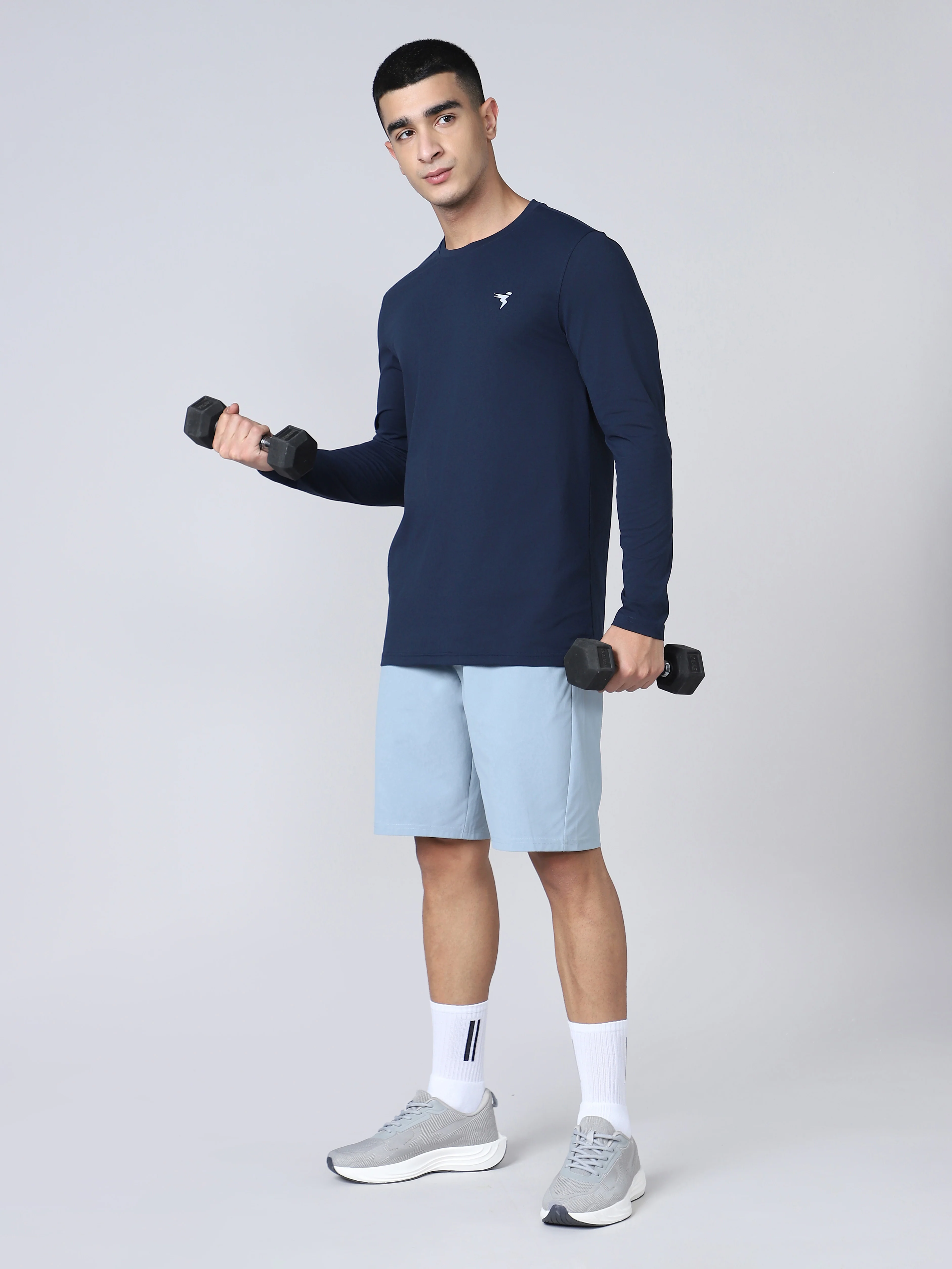 Men Solid Slim Fit Round Neck Sports T-shirt with COTFLEX - Image 5