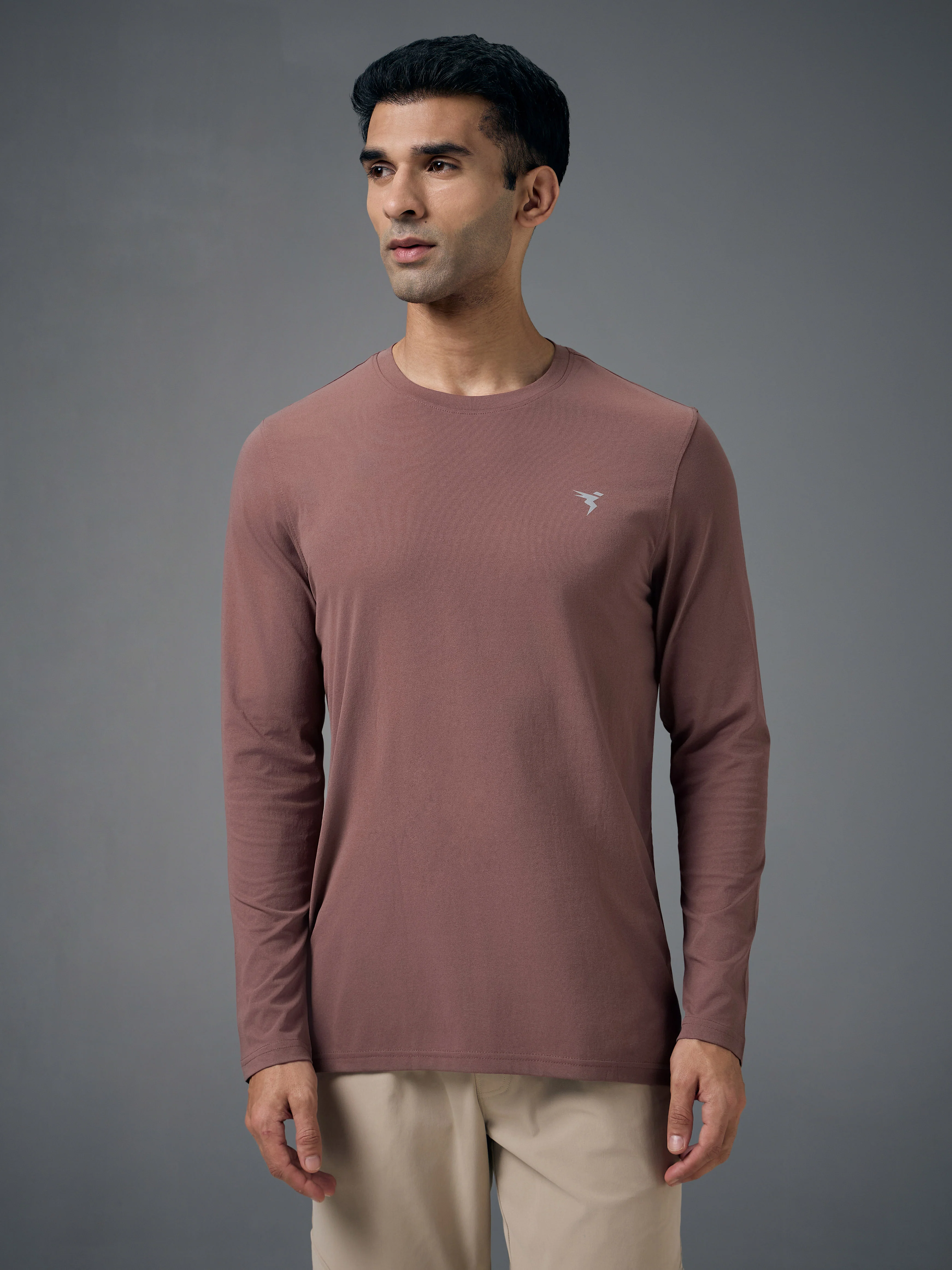 Men Solid Slim Fit Round Neck Sports T-shirt with COTFLEX - Image 2