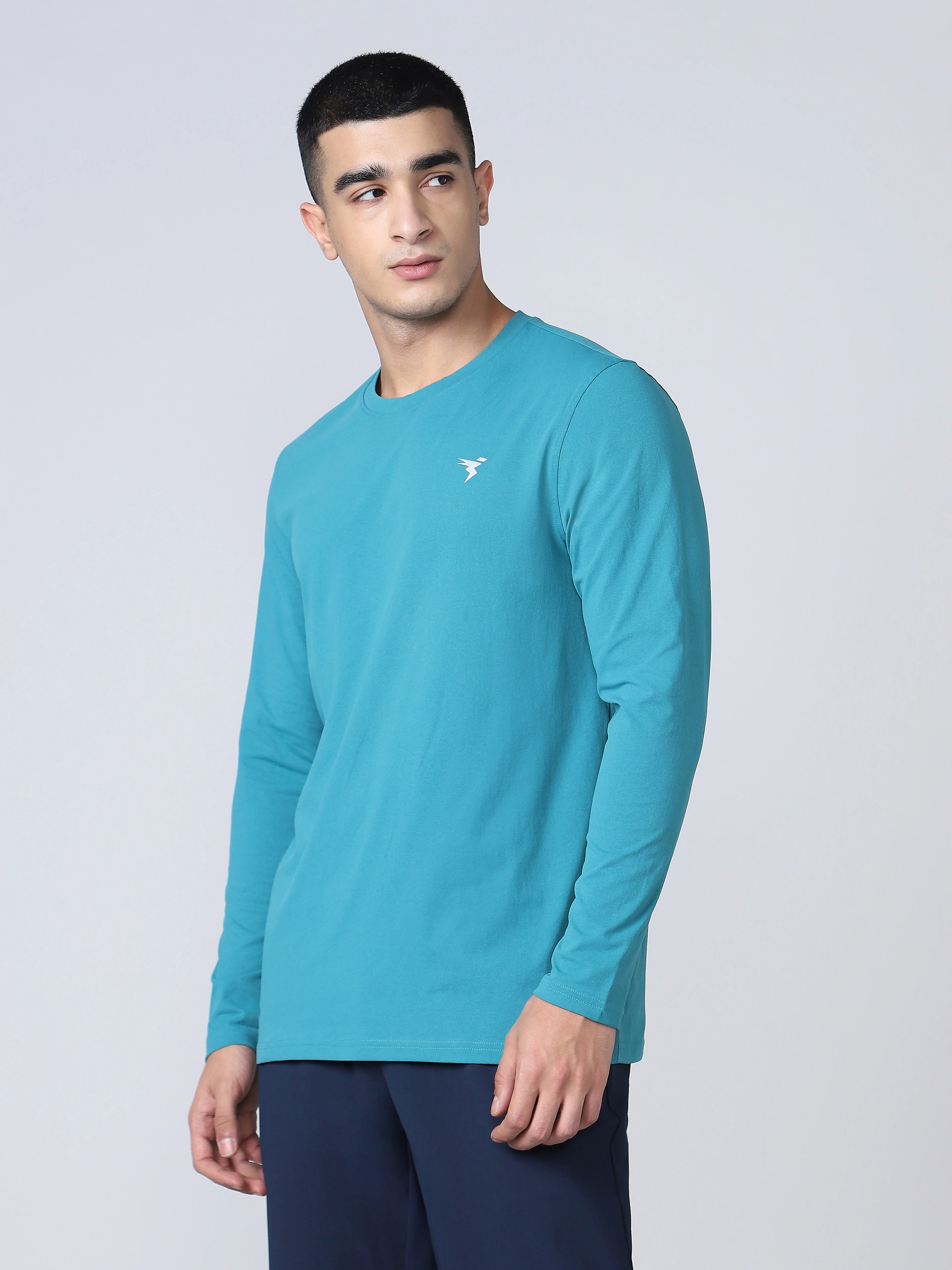 Men Solid Slim Fit Round Neck Sports T-shirt with COTFLEX - Image 3