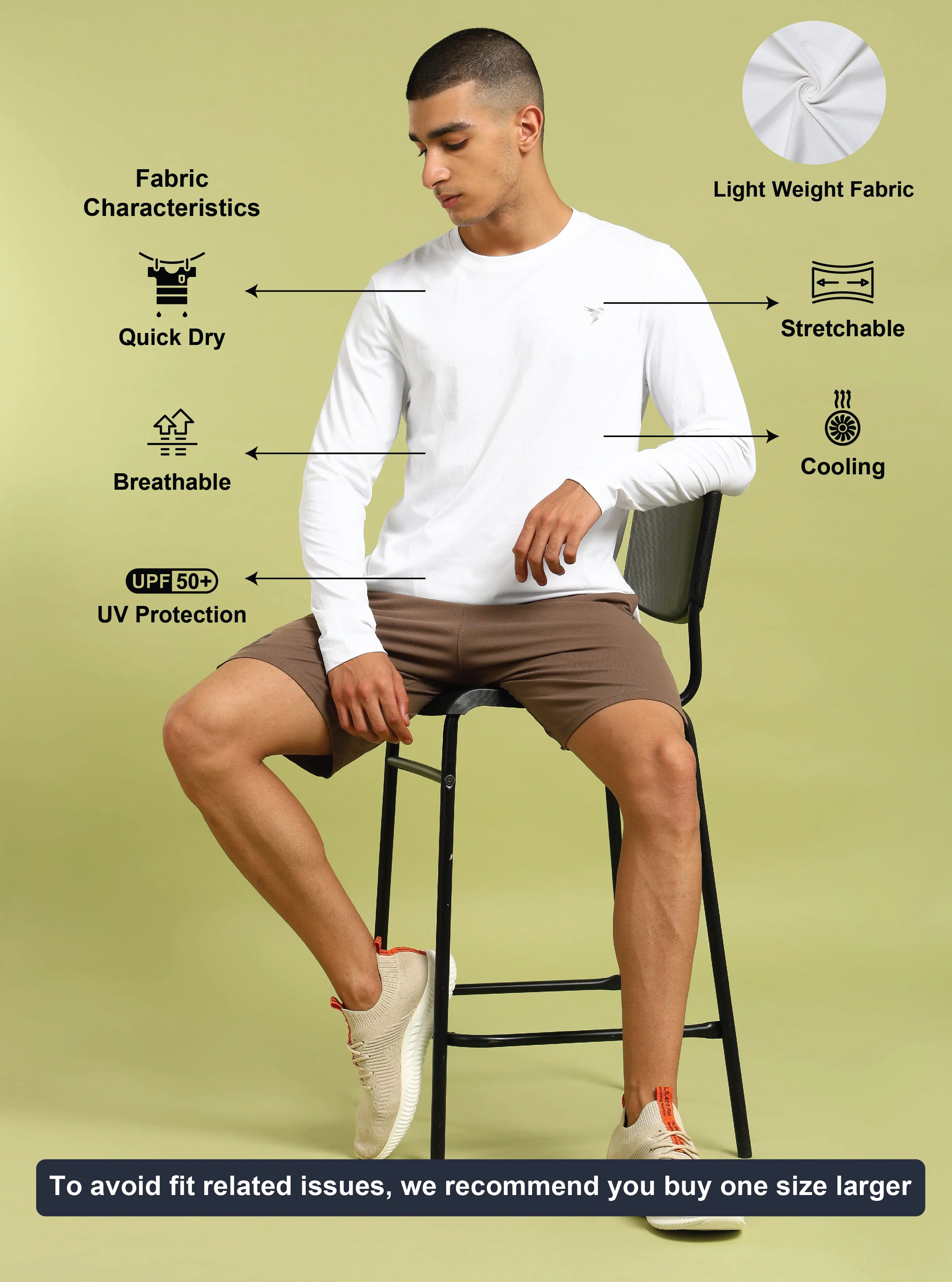 Men Solid Slim Fit Round Neck Sports T-shirt with COTFLEX - Image 4