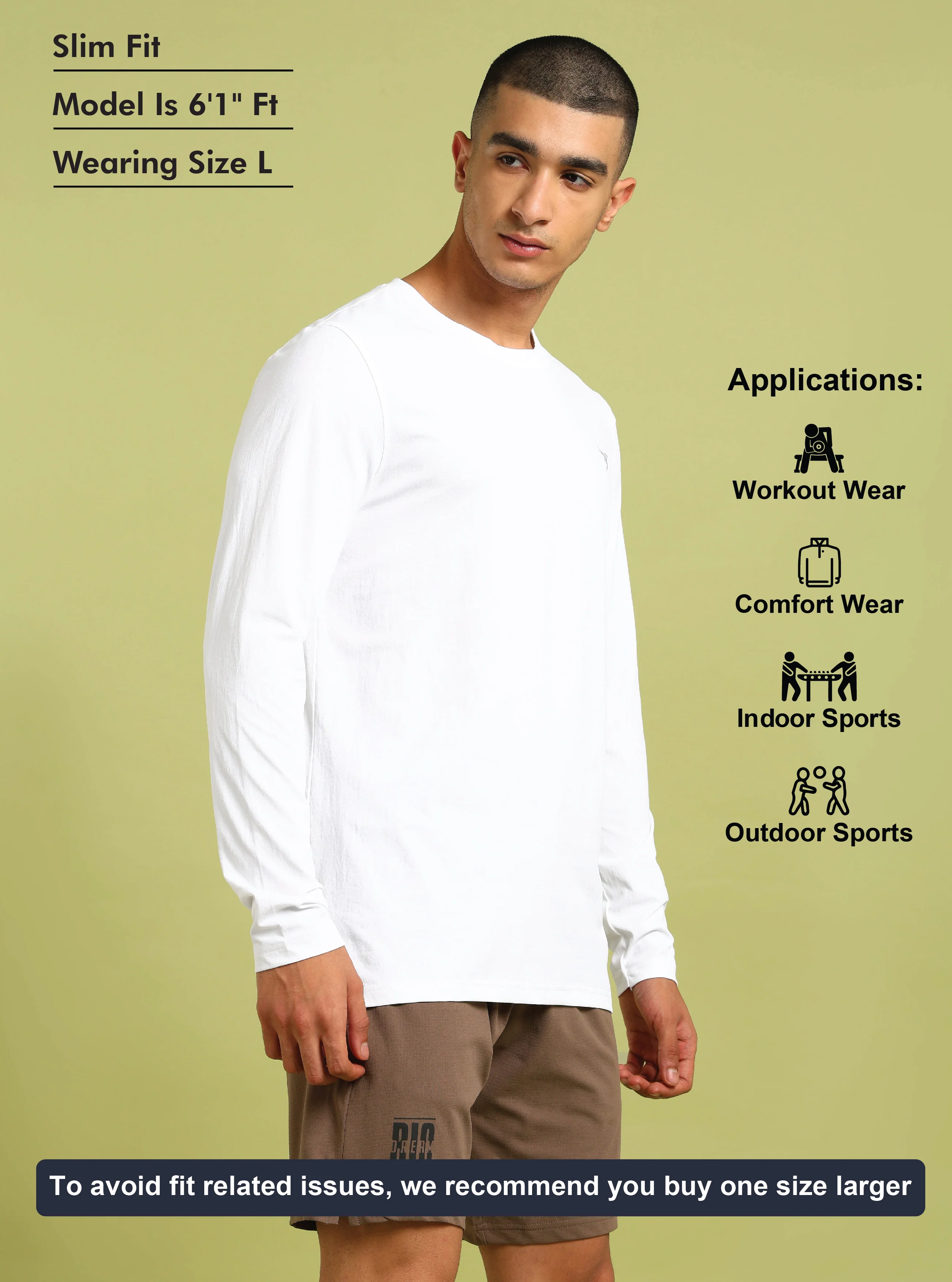 Men Solid Slim Fit Round Neck Sports T-shirt with COTFLEX - Image 5