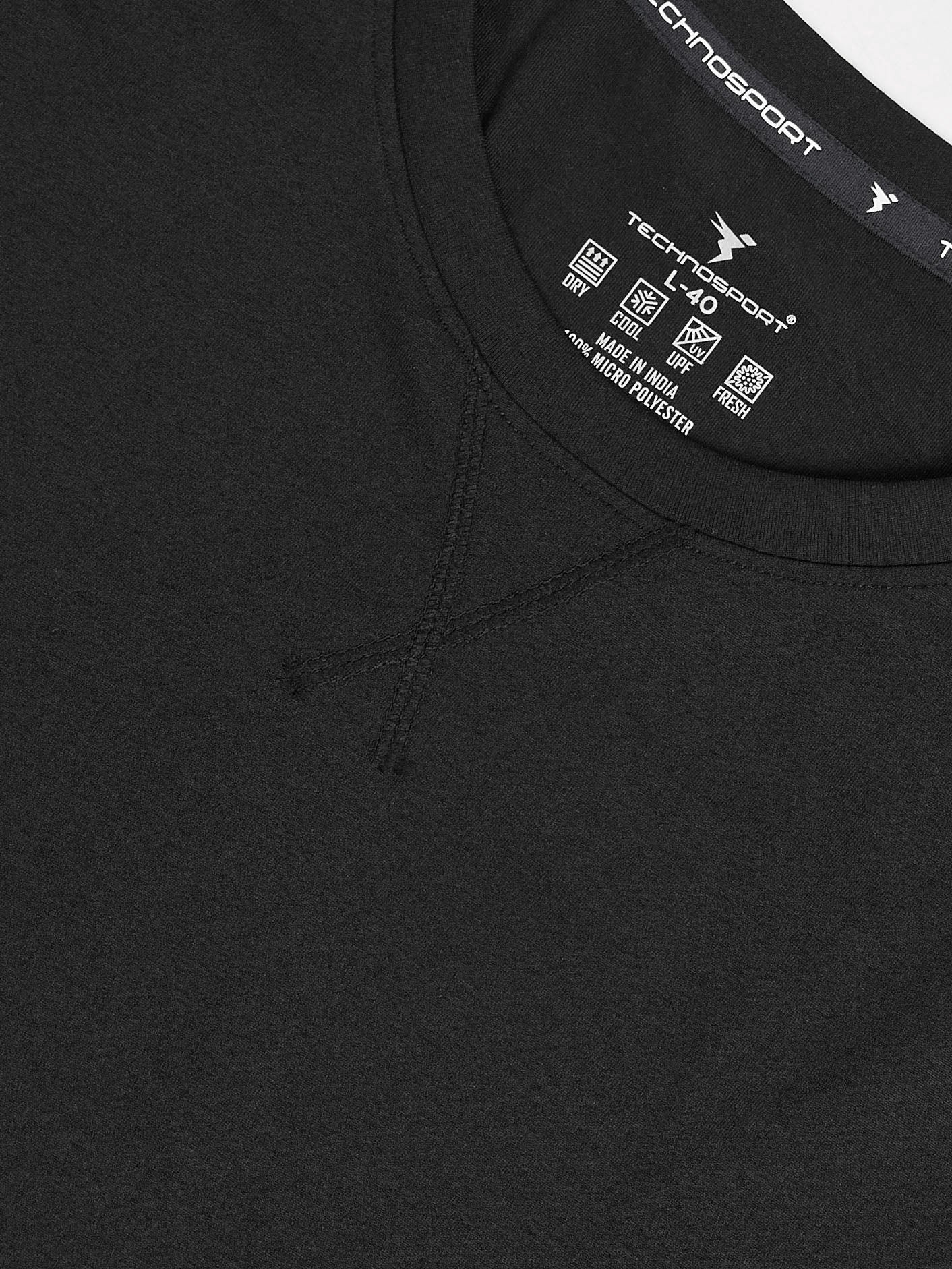 Men Solid Slim Fit Round Neck Sports T-shirt with COTFLEX - Image 8
