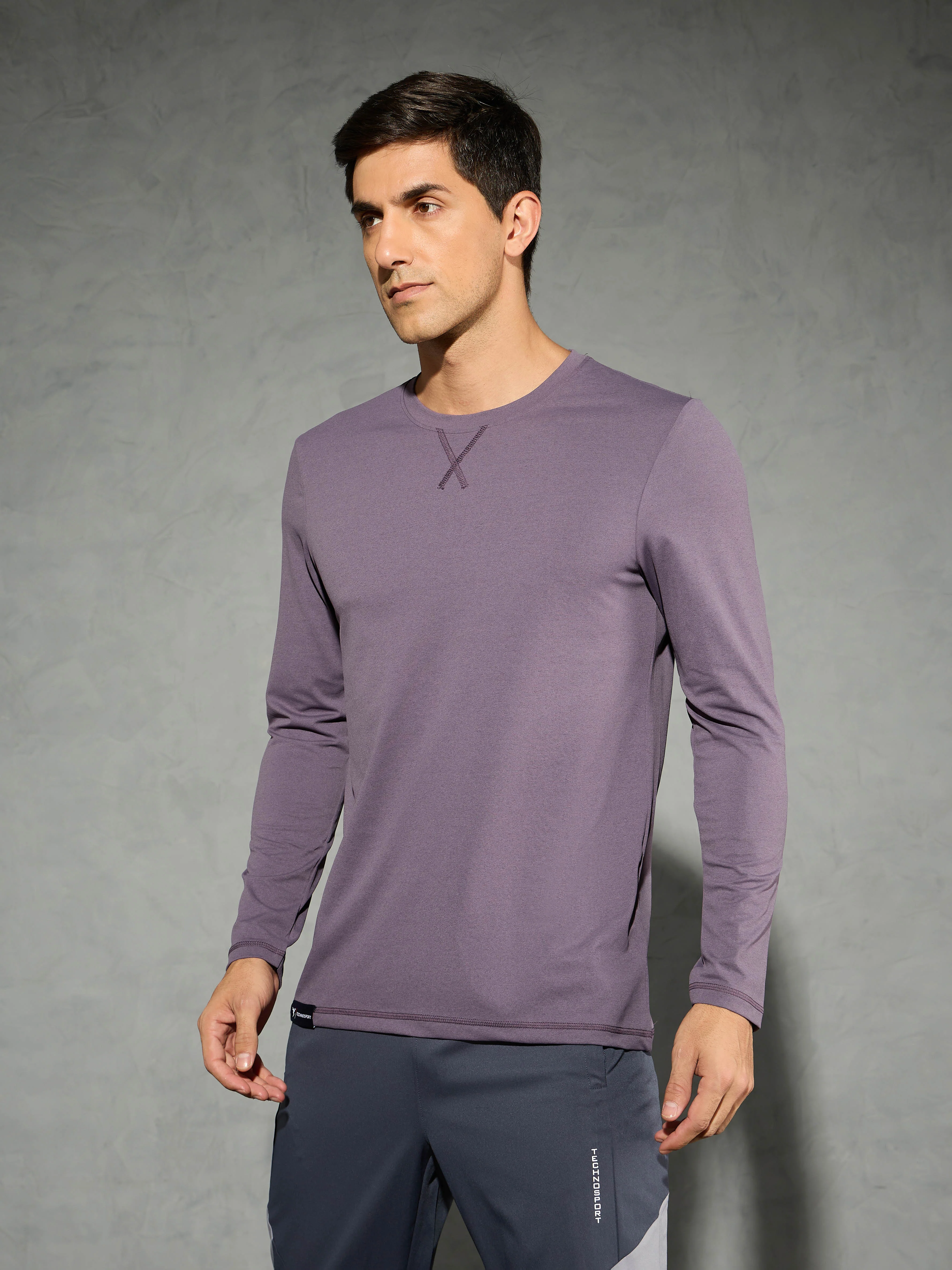 Men Solid Slim Fit Round Neck Sports T-shirt with COTFLEX - Image 4