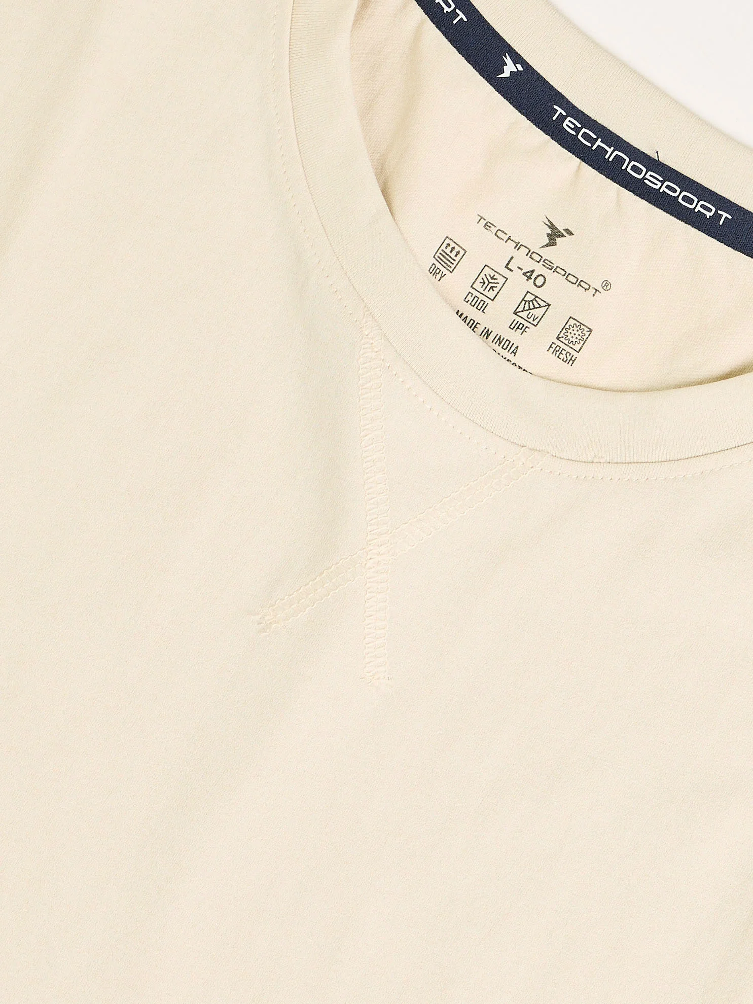Men Solid Slim Fit Round Neck Sports T-shirt with COTFLEX - Image 7