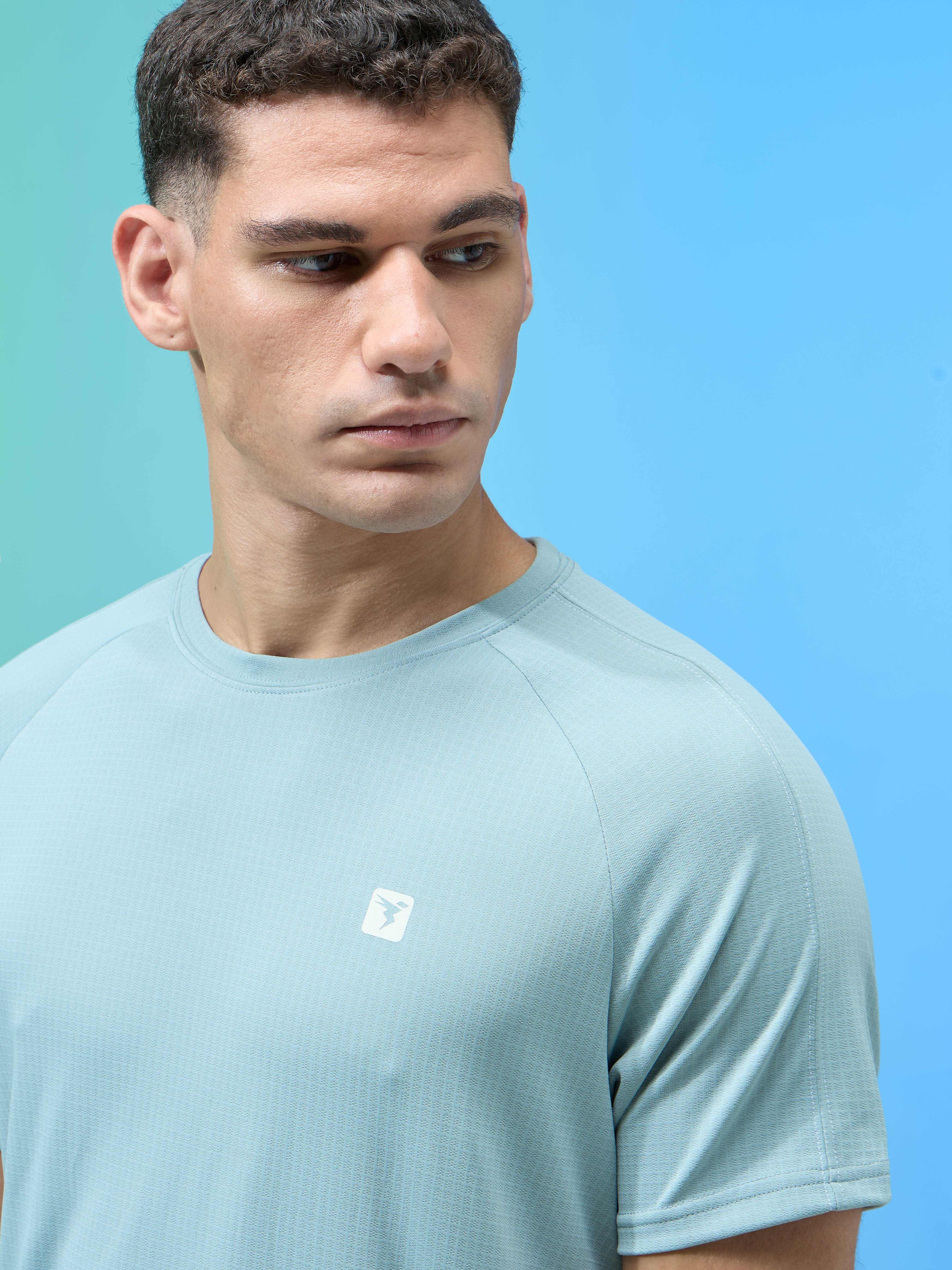Men Solid Slim Fit Round Neck Sports T-shirt with TECHNOCOOL+ - Image 6