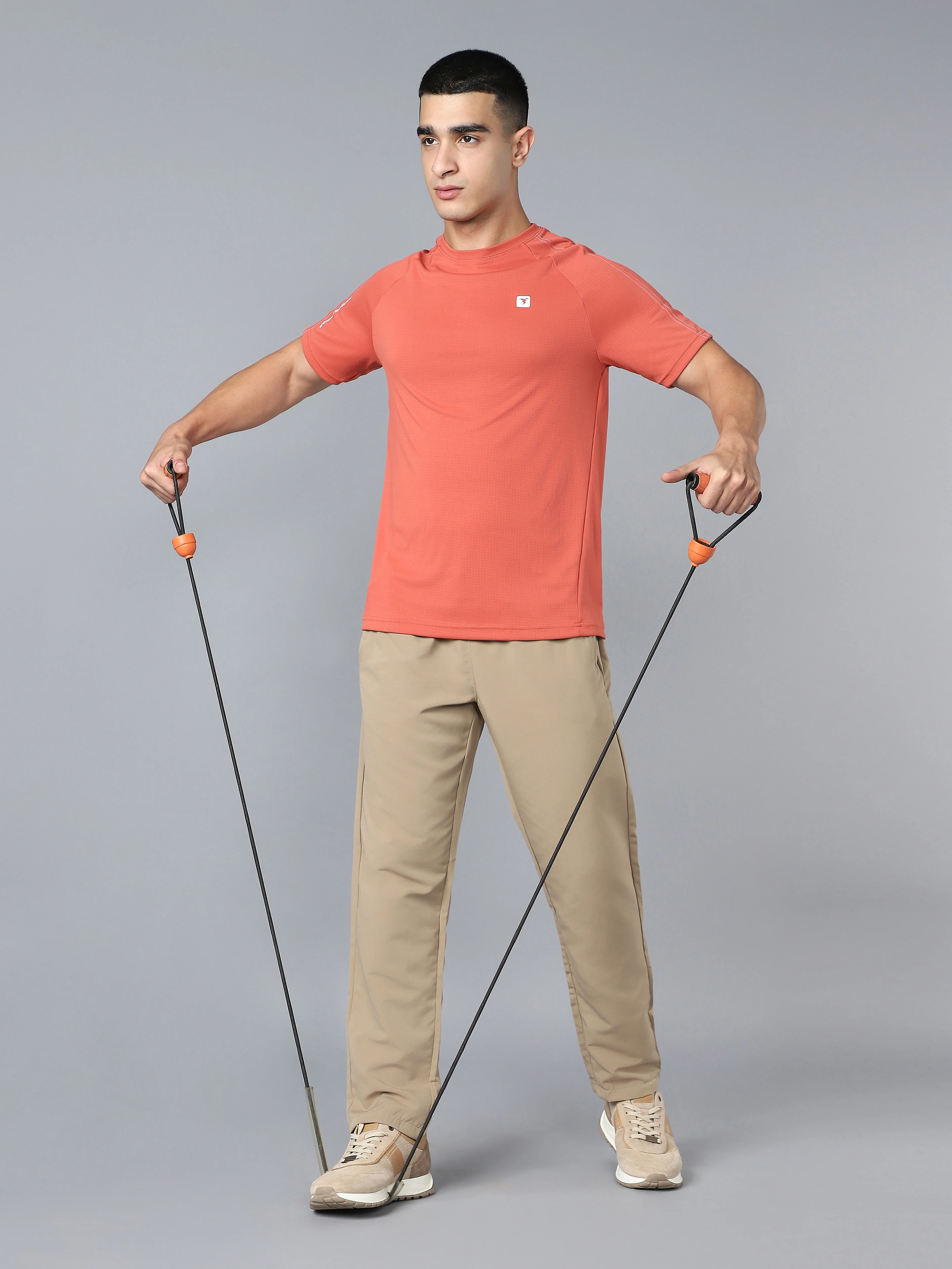 Men Solid Slim Fit Round Neck Sports T-shirt with TECHNOCOOL+ - Image 5