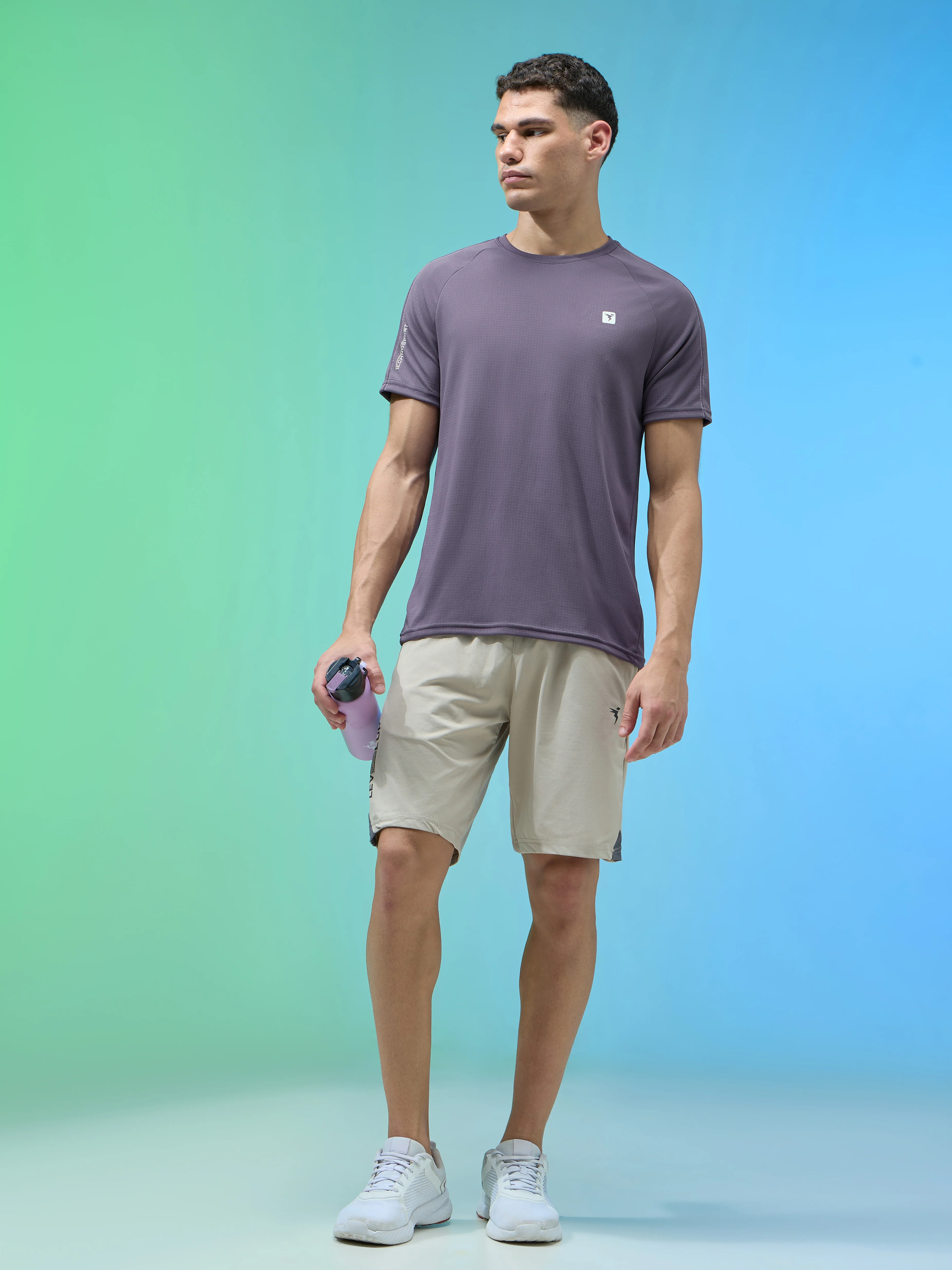 Men Solid Slim Fit Round Neck Sports T-shirt with TECHNOCOOL+ - Image 5