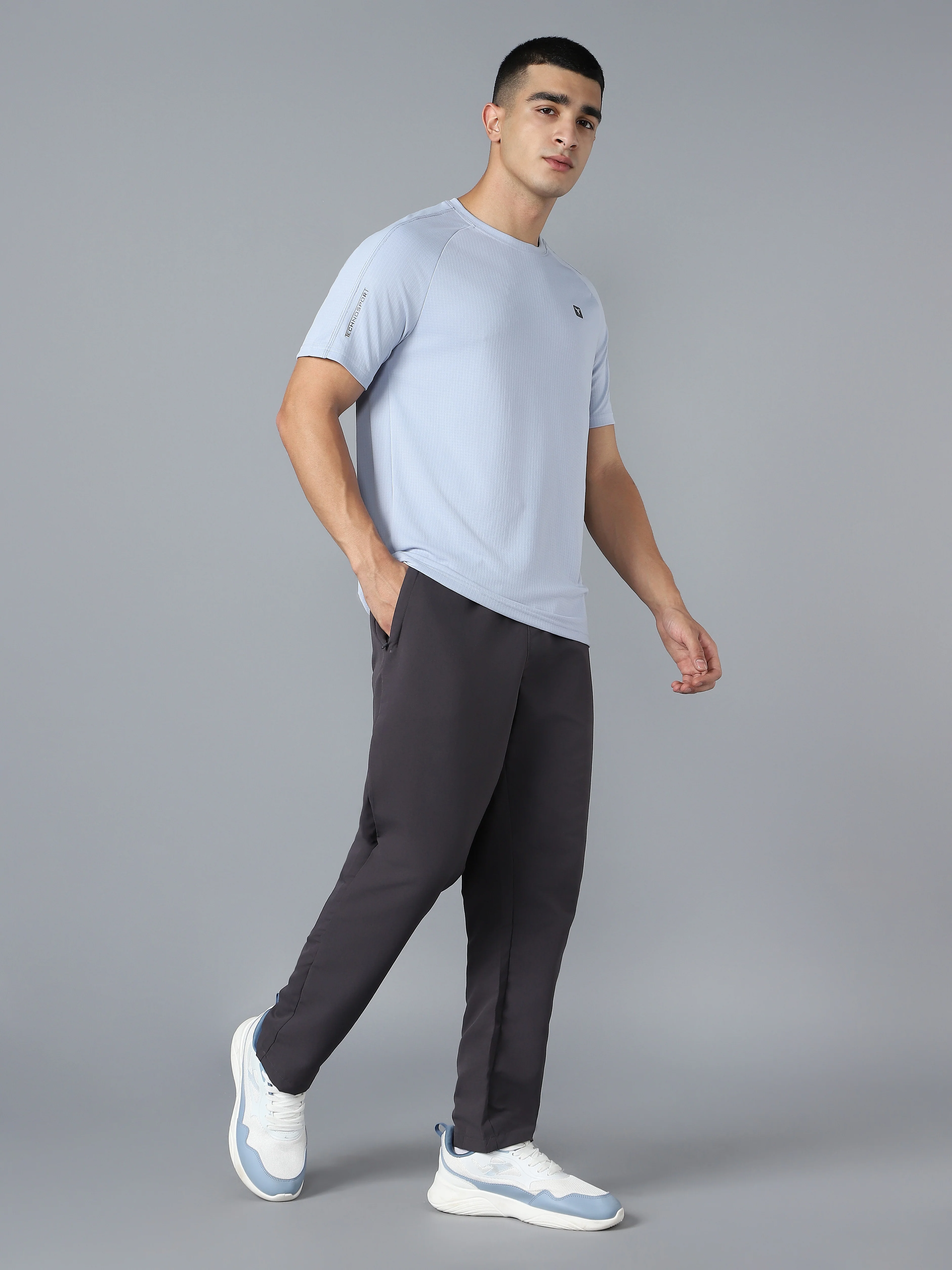 Men Solid Slim Fit Round Neck Sports T-shirt with TECHNOCOOL+ - Image 6